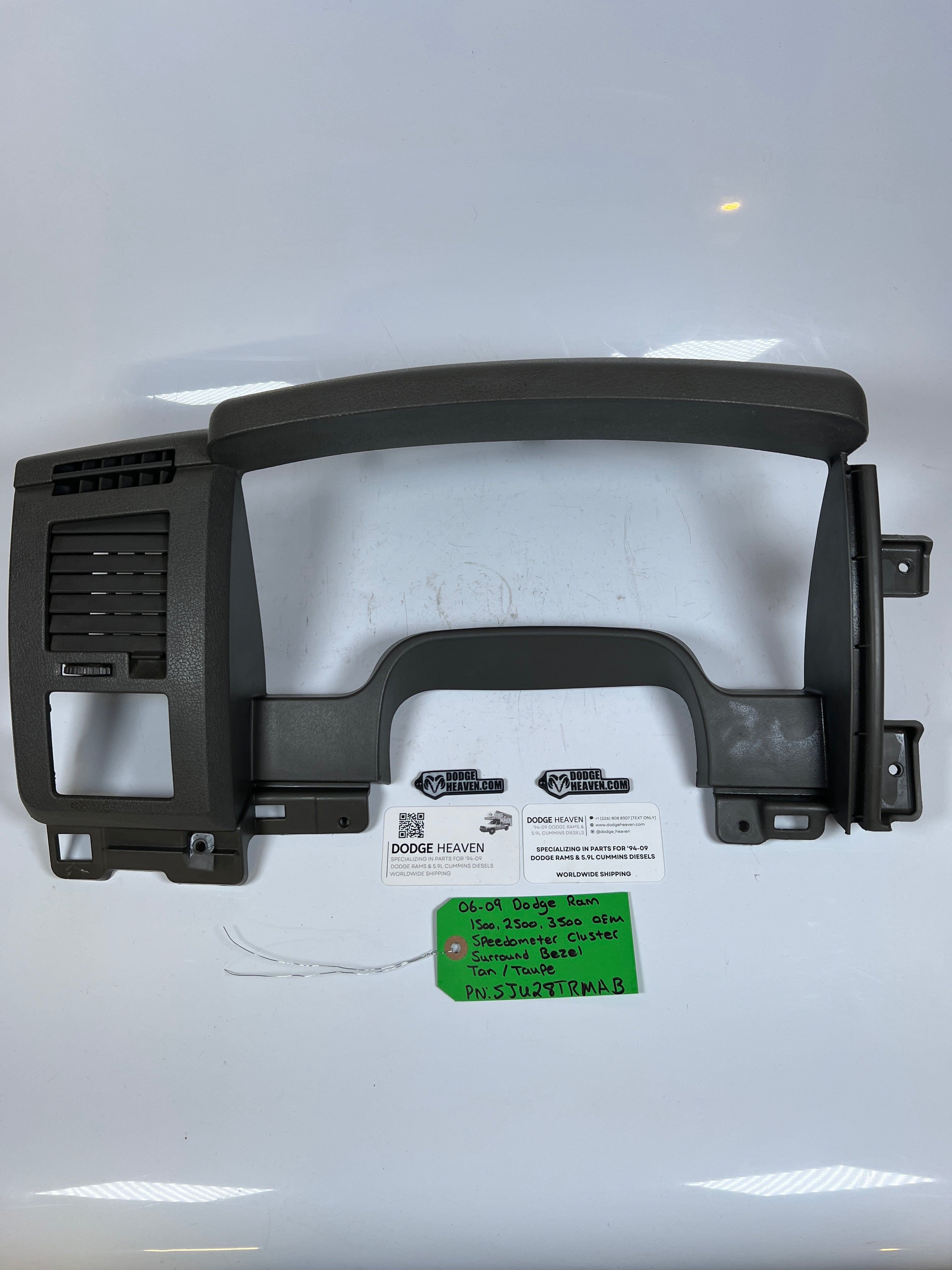 2006-2009 Dodge Ram Speedometer Cluster Dash Surround Bezel Tan / Taupe
