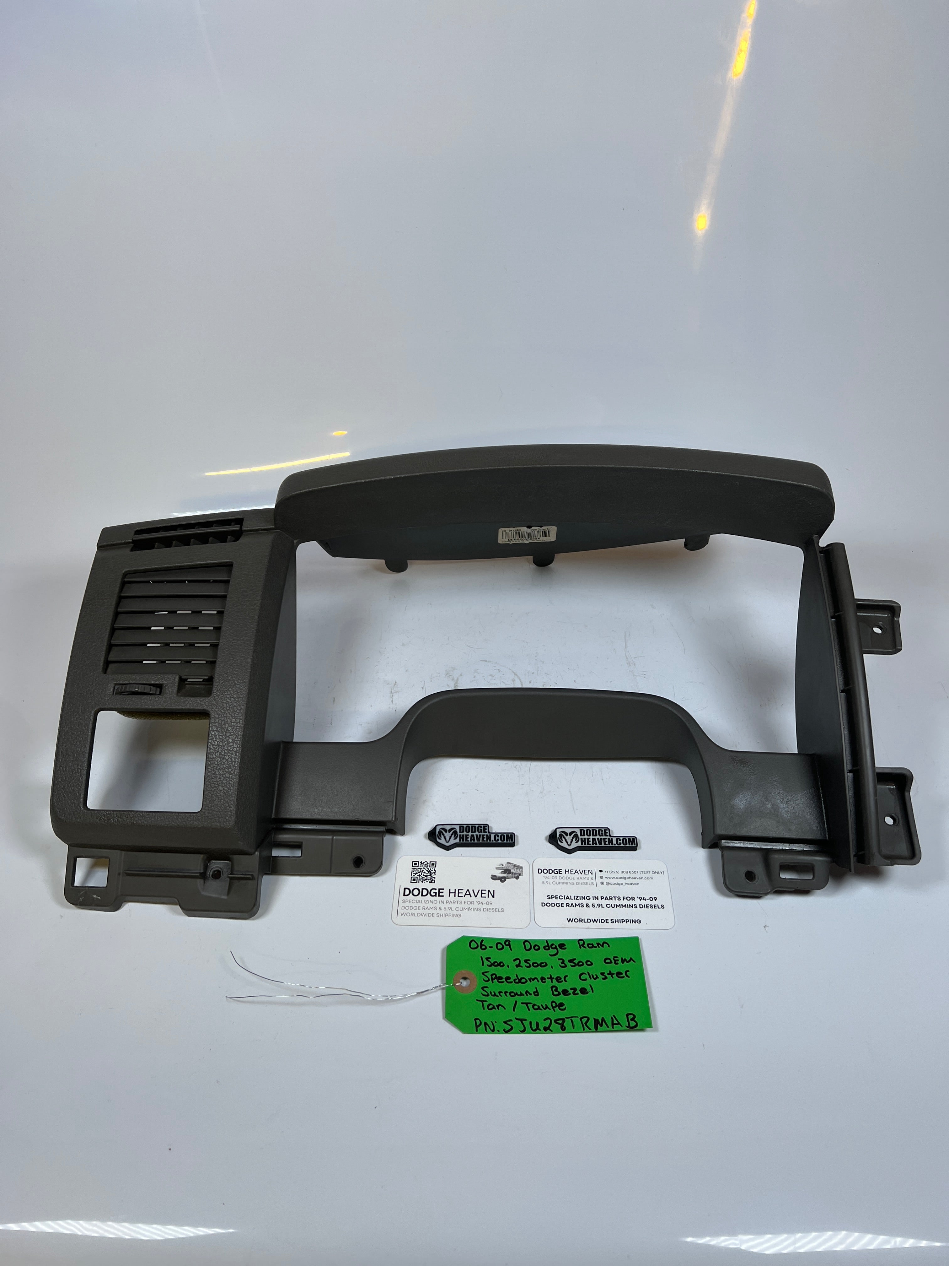 2006-2009 Dodge Ram Speedometer Cluster Dash Surround Bezel Tan / Taupe