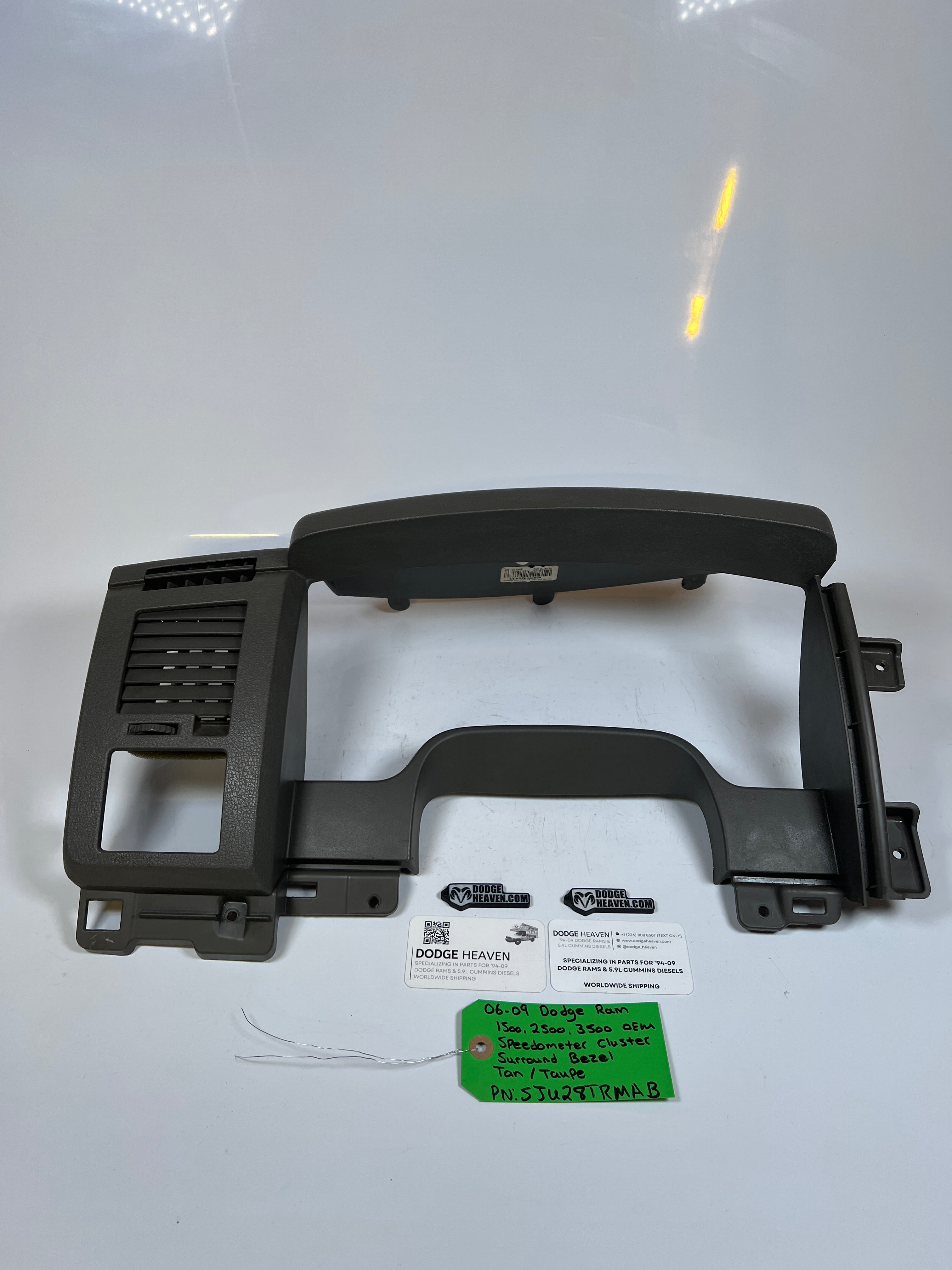 2006-2009 Dodge Ram Speedometer Cluster Dash Surround Bezel Tan / Taupe