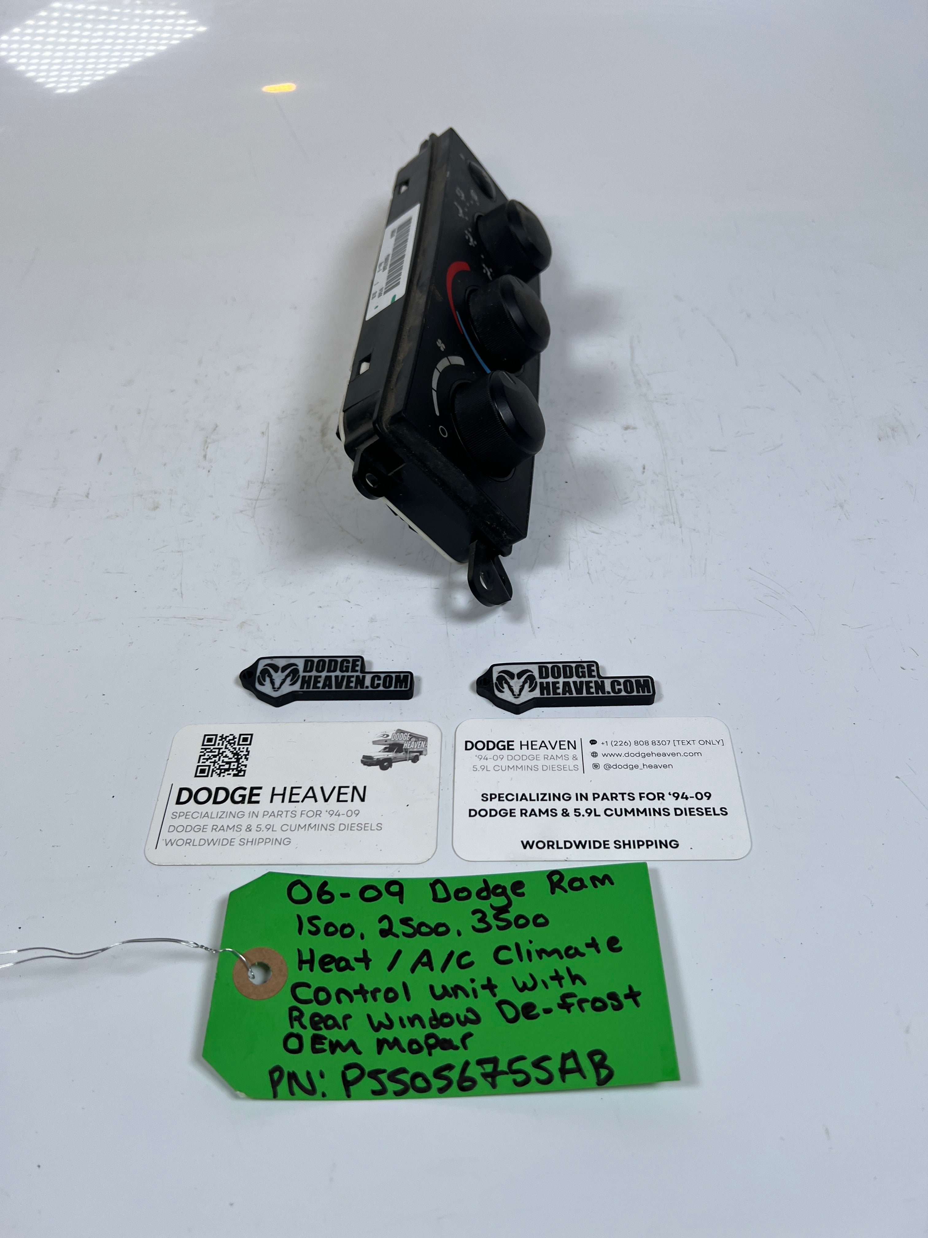 2006-2009 Dodge Ram 1500-3500 Heat A/C Climate Control W Defrost