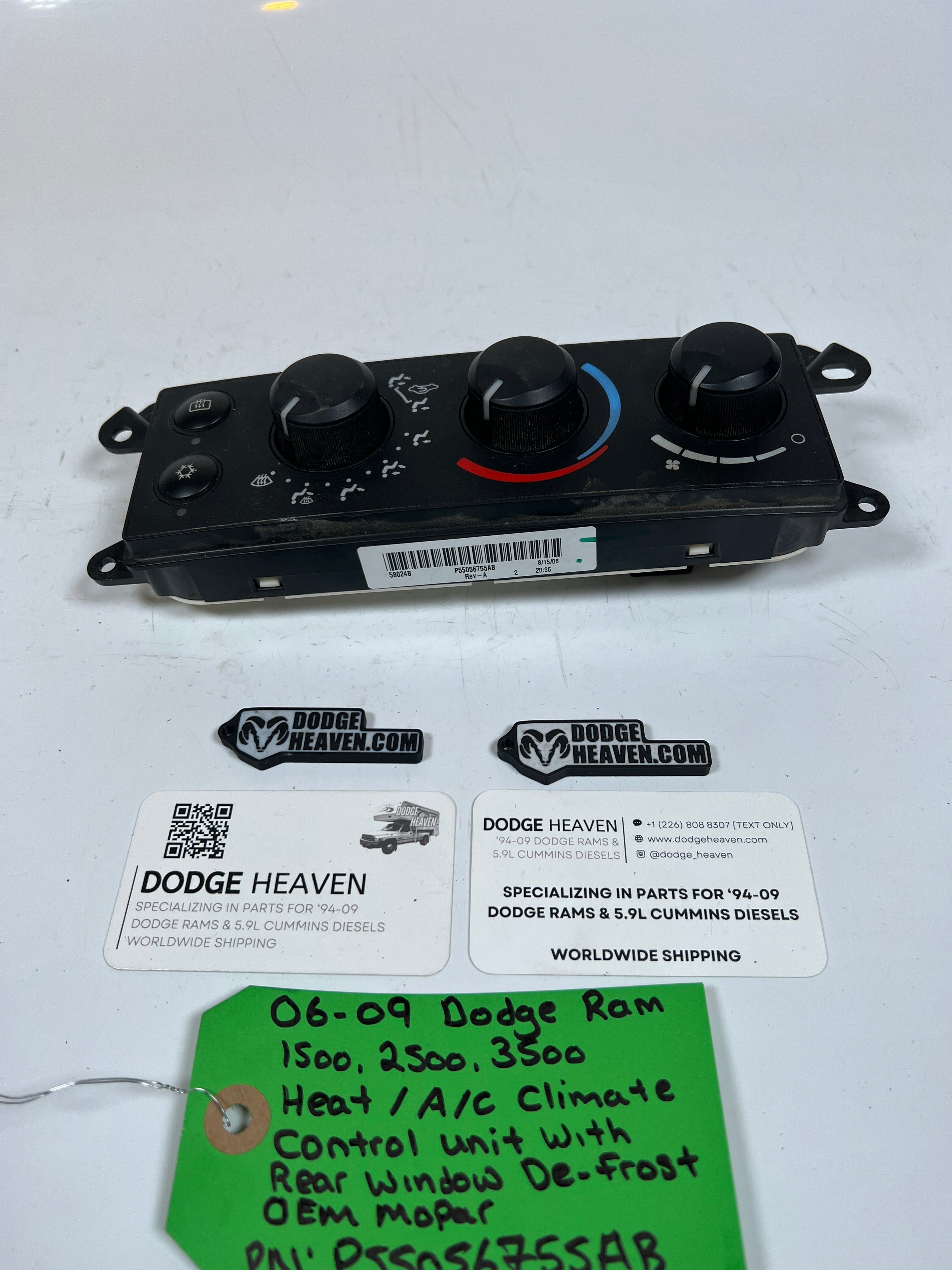 2006-2009 Dodge Ram 1500-3500 Heat A/C Climate Control W Defrost
