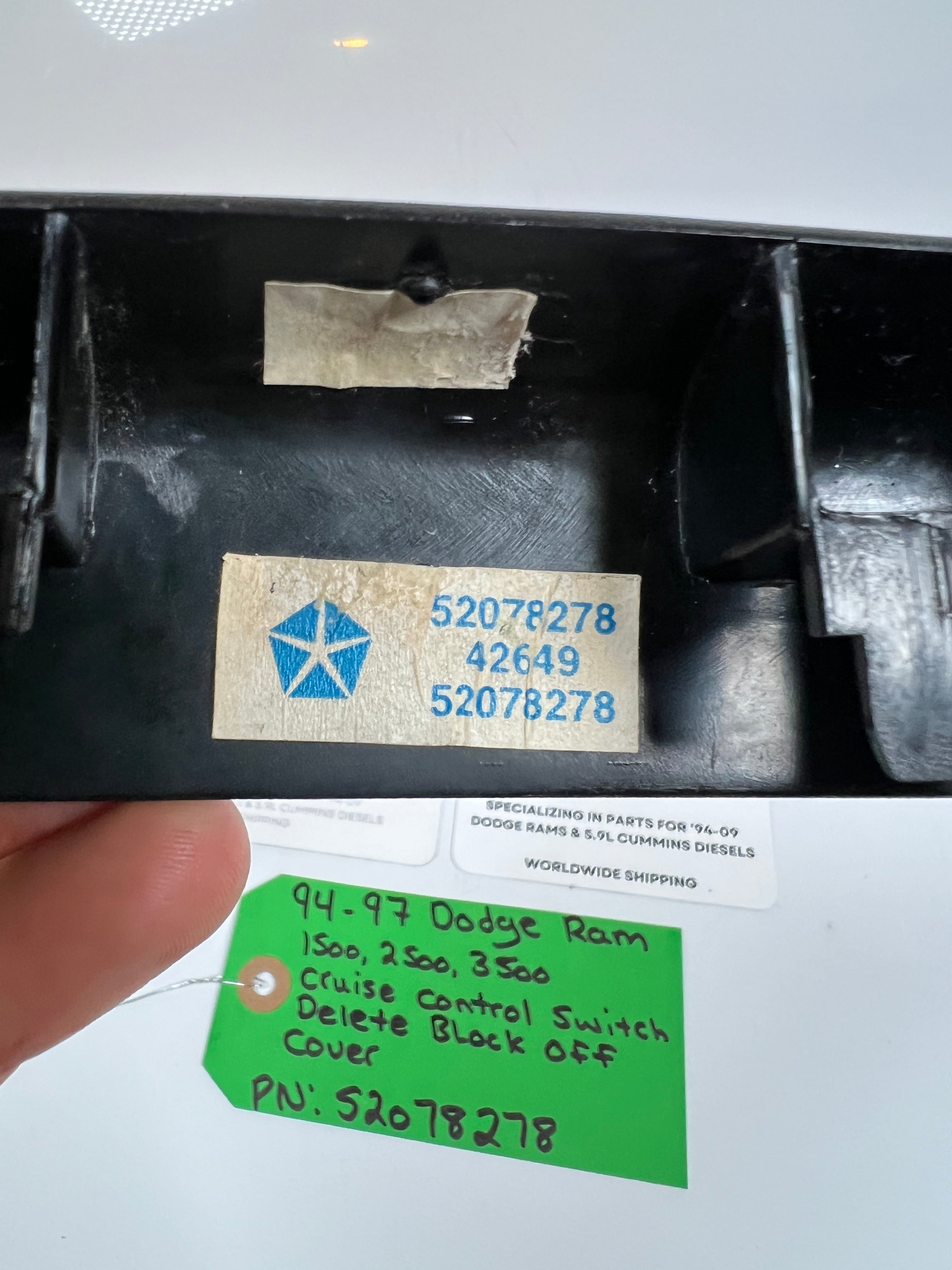 1994-1997 Dodge Ram 1500-3500 Cruise Control Switch Cover