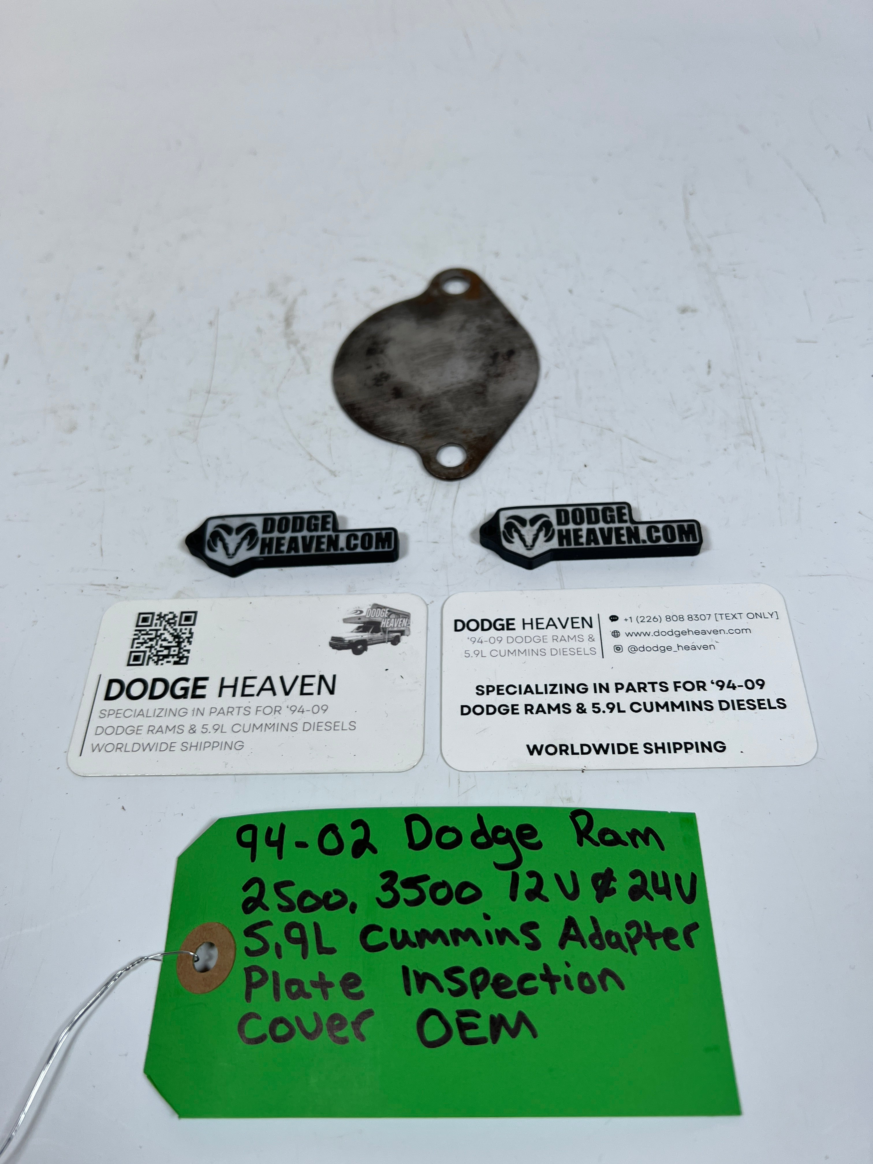 1994-2002 Dodge Ram 2500 3500 12V & 24V 5.9L Cummins Adapter Plate Cover