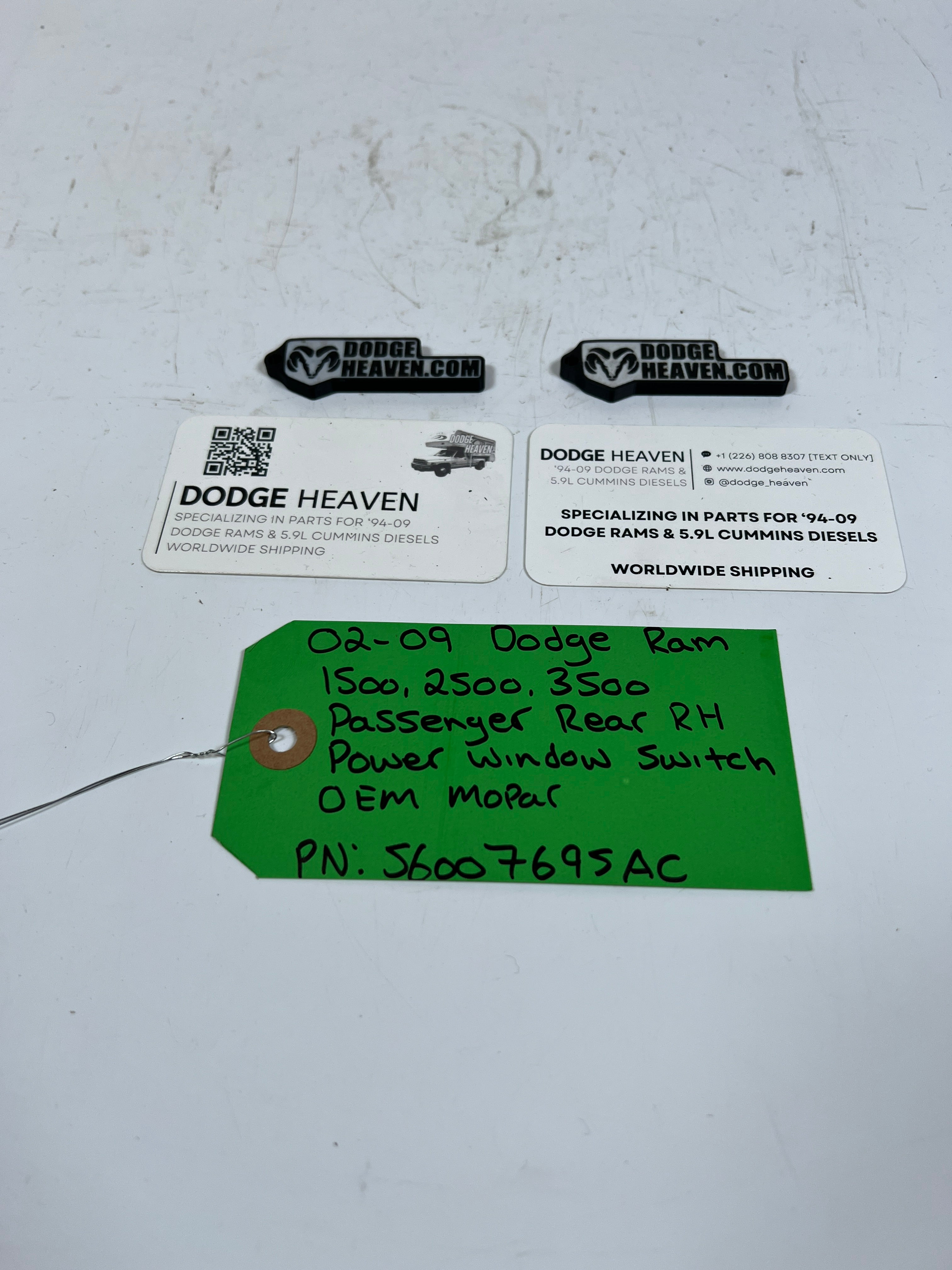 2002-2009 Dodge Ram 1500-3500 Passenger Rear Power Window Switch