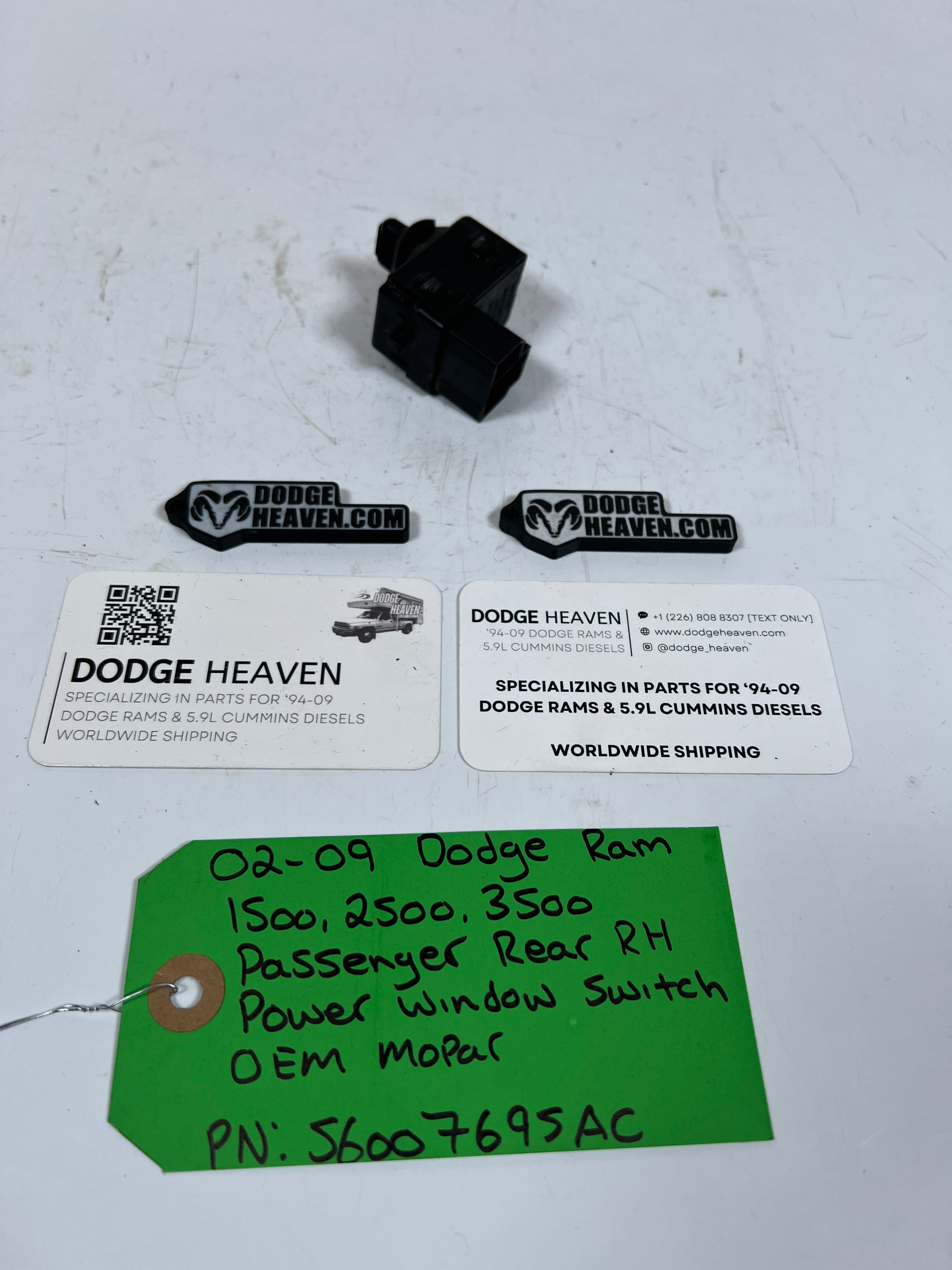 2002-2009 Dodge Ram 1500-3500 Passenger Rear Power Window Switch