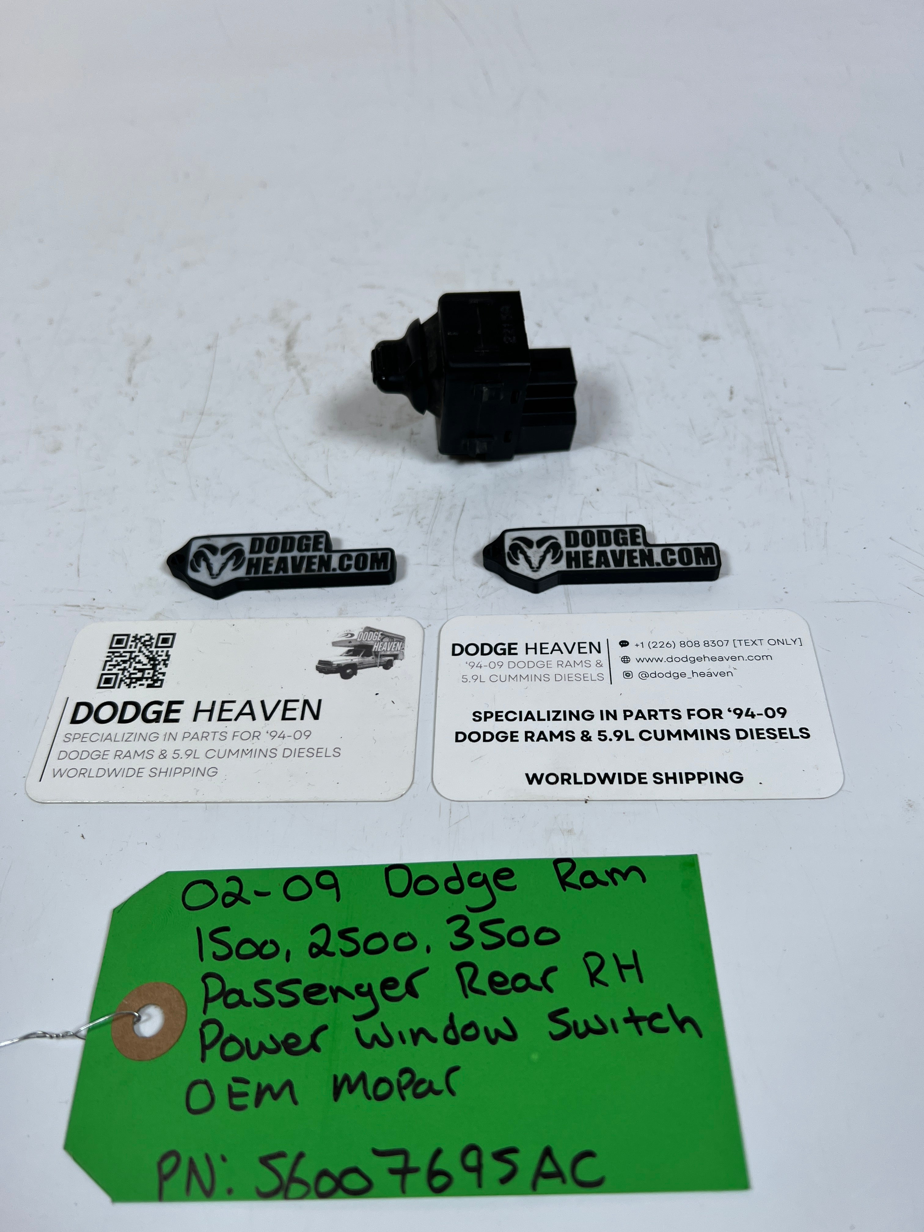 2002-2009 Dodge Ram 1500-3500 Passenger Rear Power Window Switch