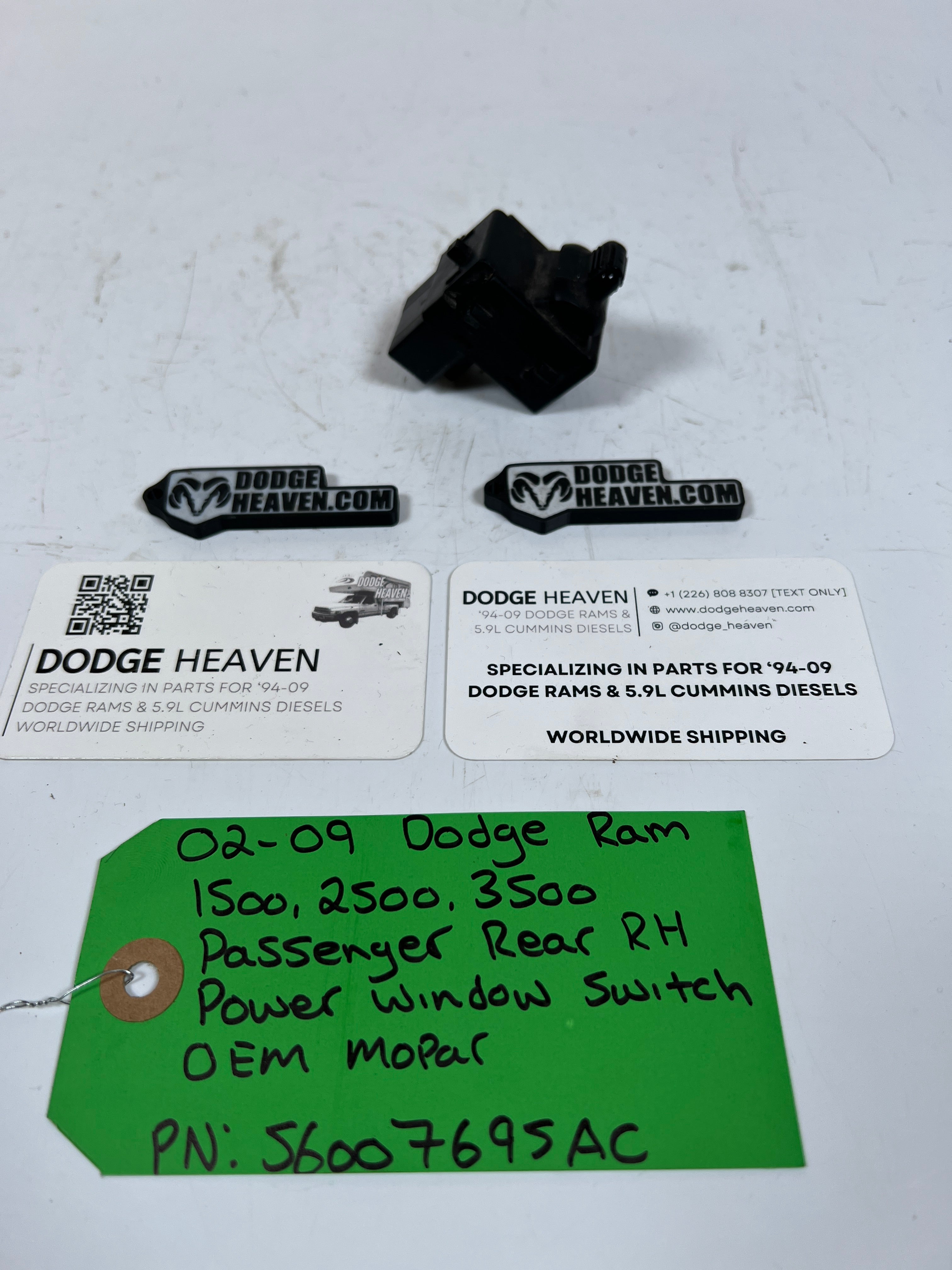 2002-2009 Dodge Ram 1500-3500 Passenger Rear Power Window Switch