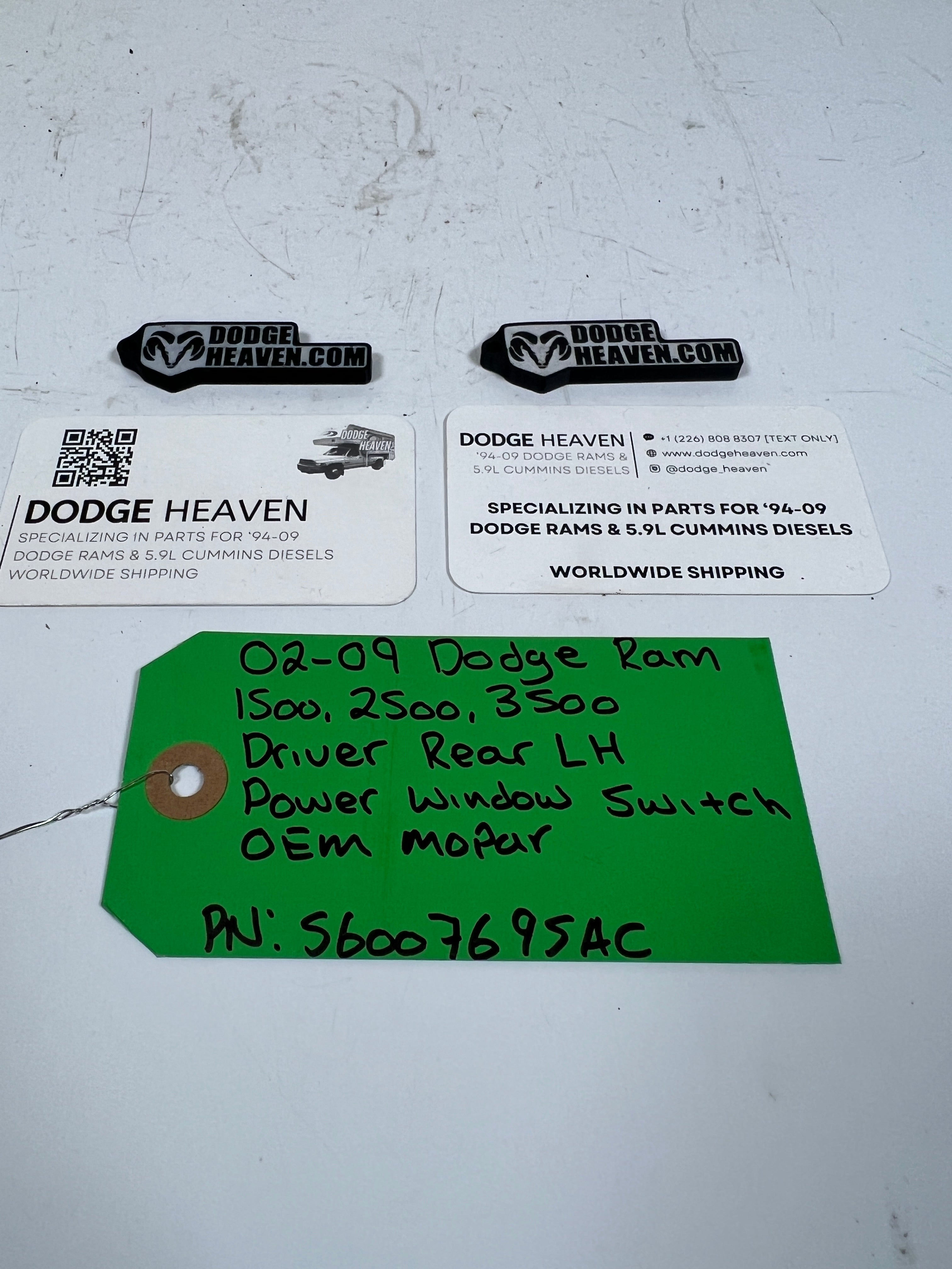 2002-2009 Dodge Ram 1500-3500 Driver Rear Power Window Switch