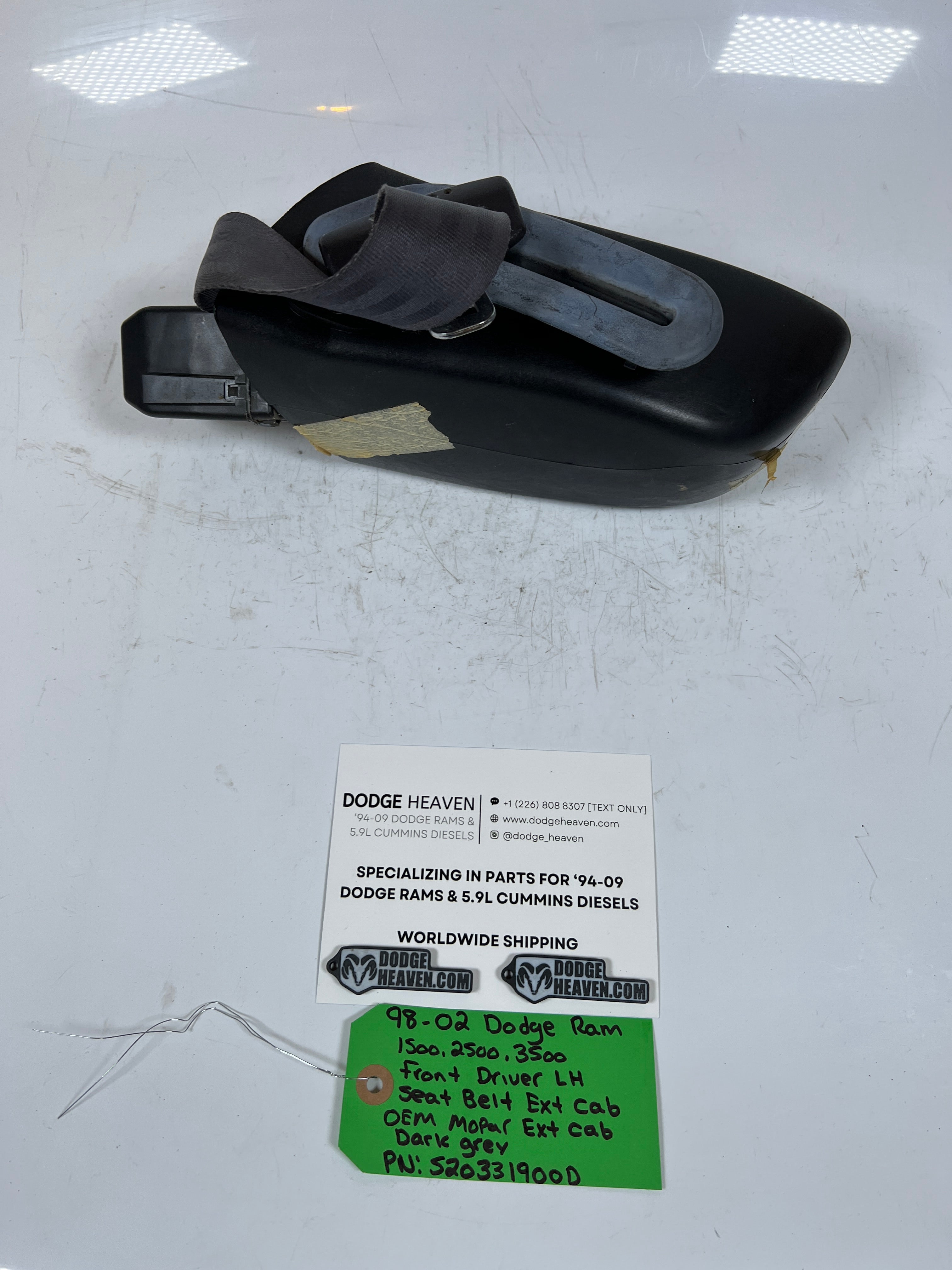 1998-2002 Dodge Ram 1500-3500 Front Driver LH Seat Belt Ext Cab