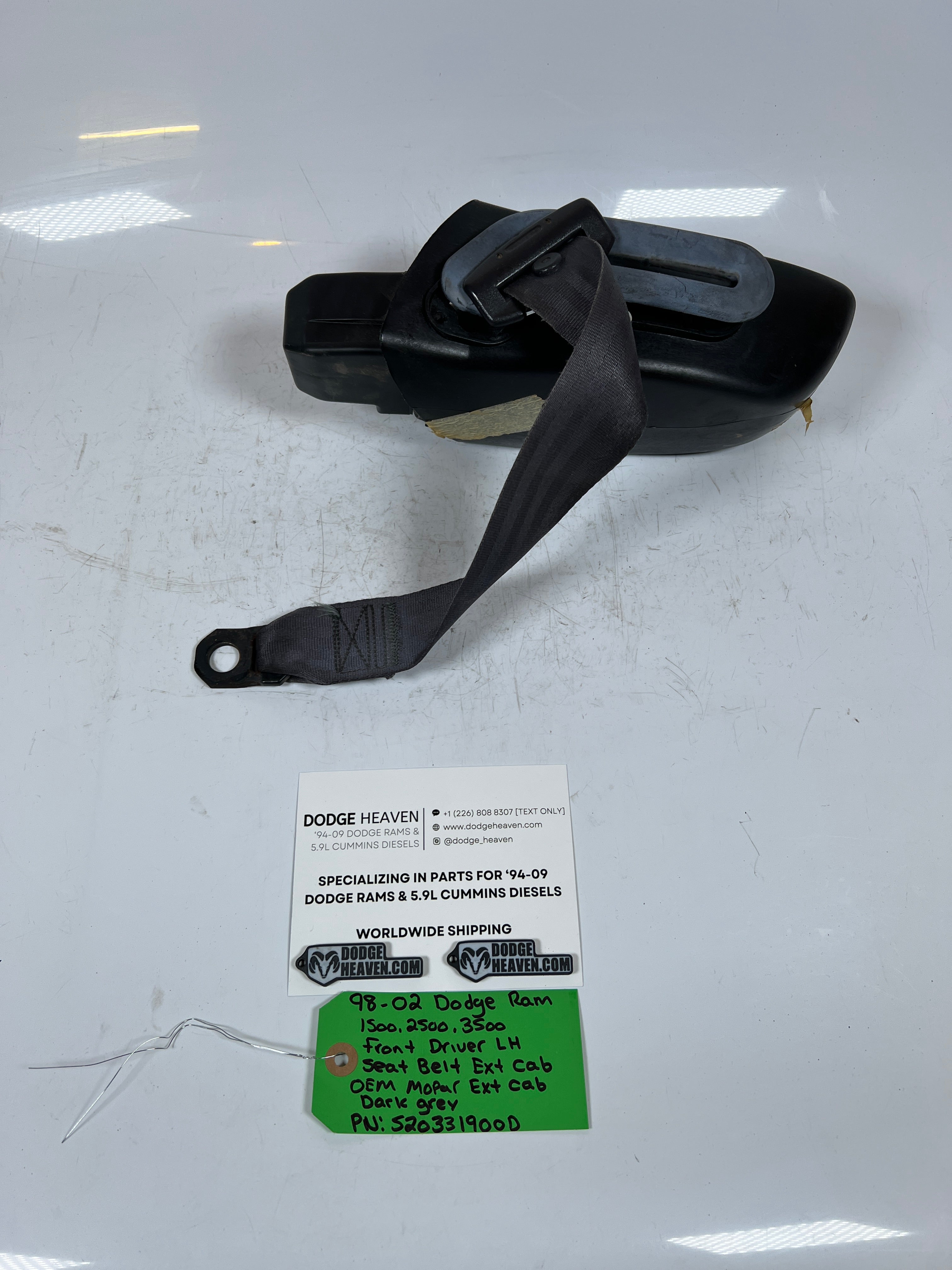 1998-2002 Dodge Ram 1500-3500 Front Driver LH Seat Belt Ext Cab