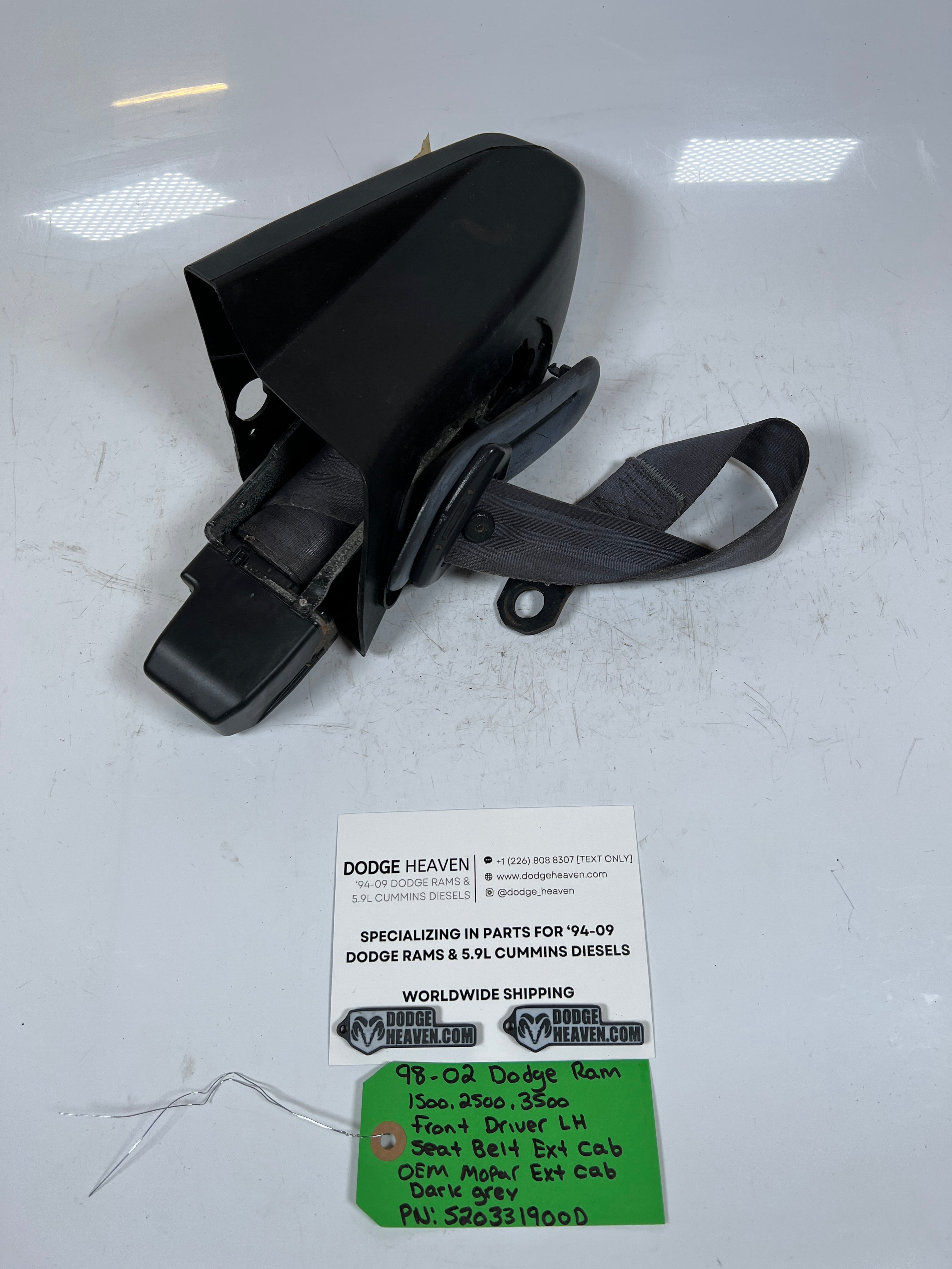 1998-2002 Dodge Ram 1500-3500 Front Driver LH Seat Belt Ext Cab