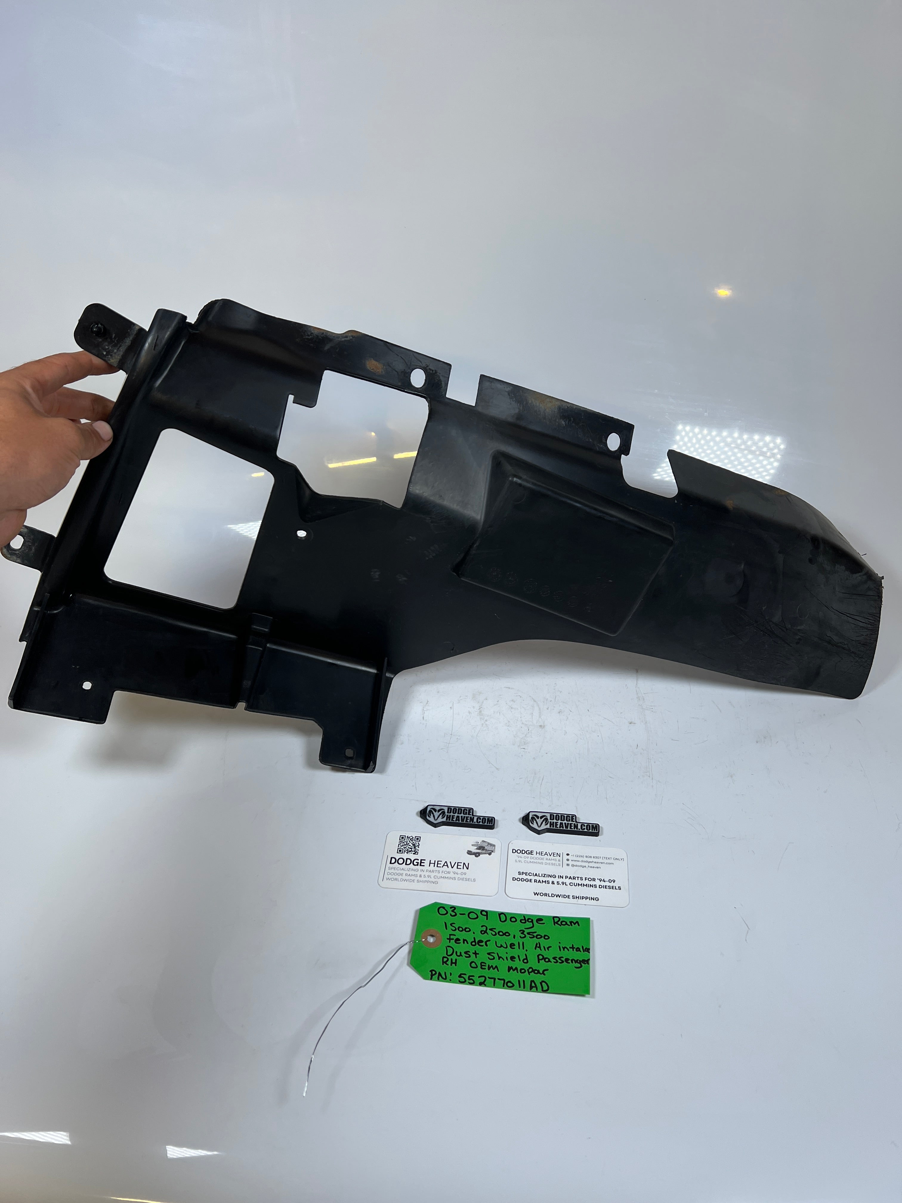 2003-2009 Dodge Ram 1500-3500 Fender Air Intake Dust Sheild RH