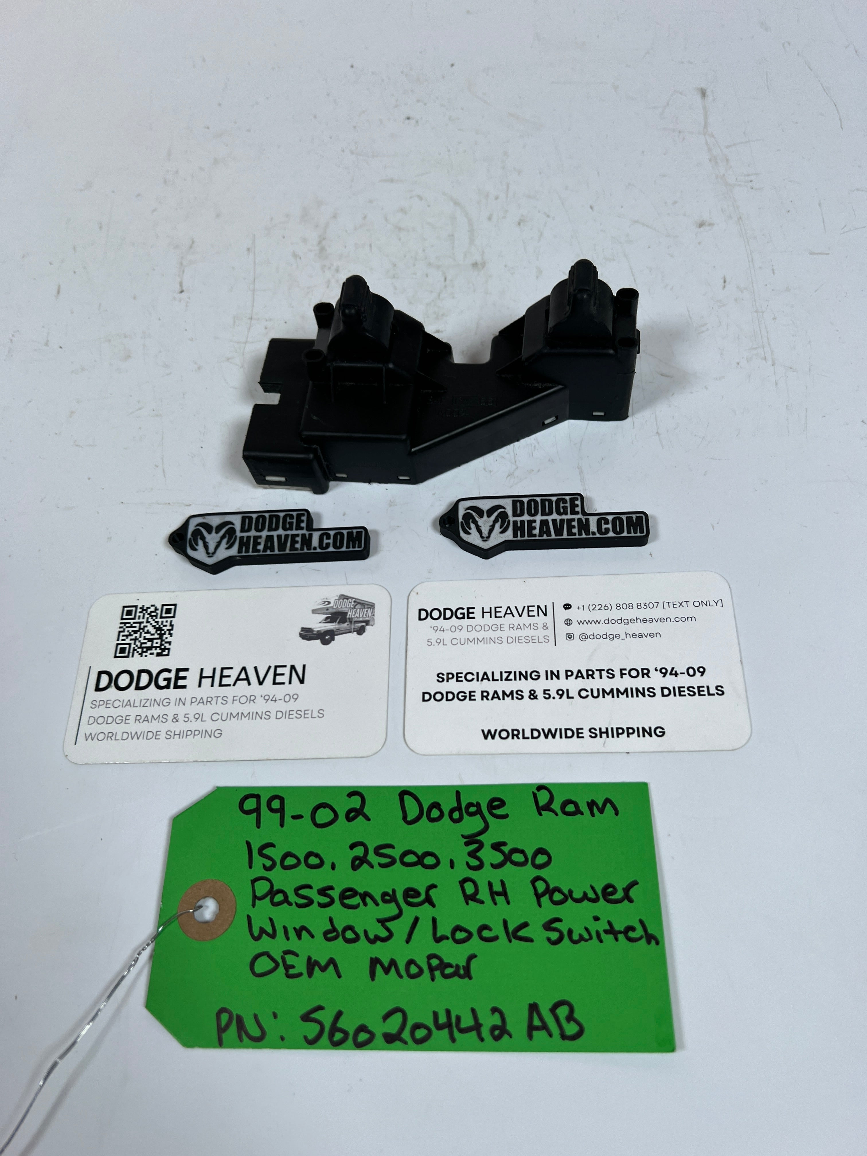 1999-2002 Dodge Ram 1500-3500 Passenger Power Window / Lock Switch