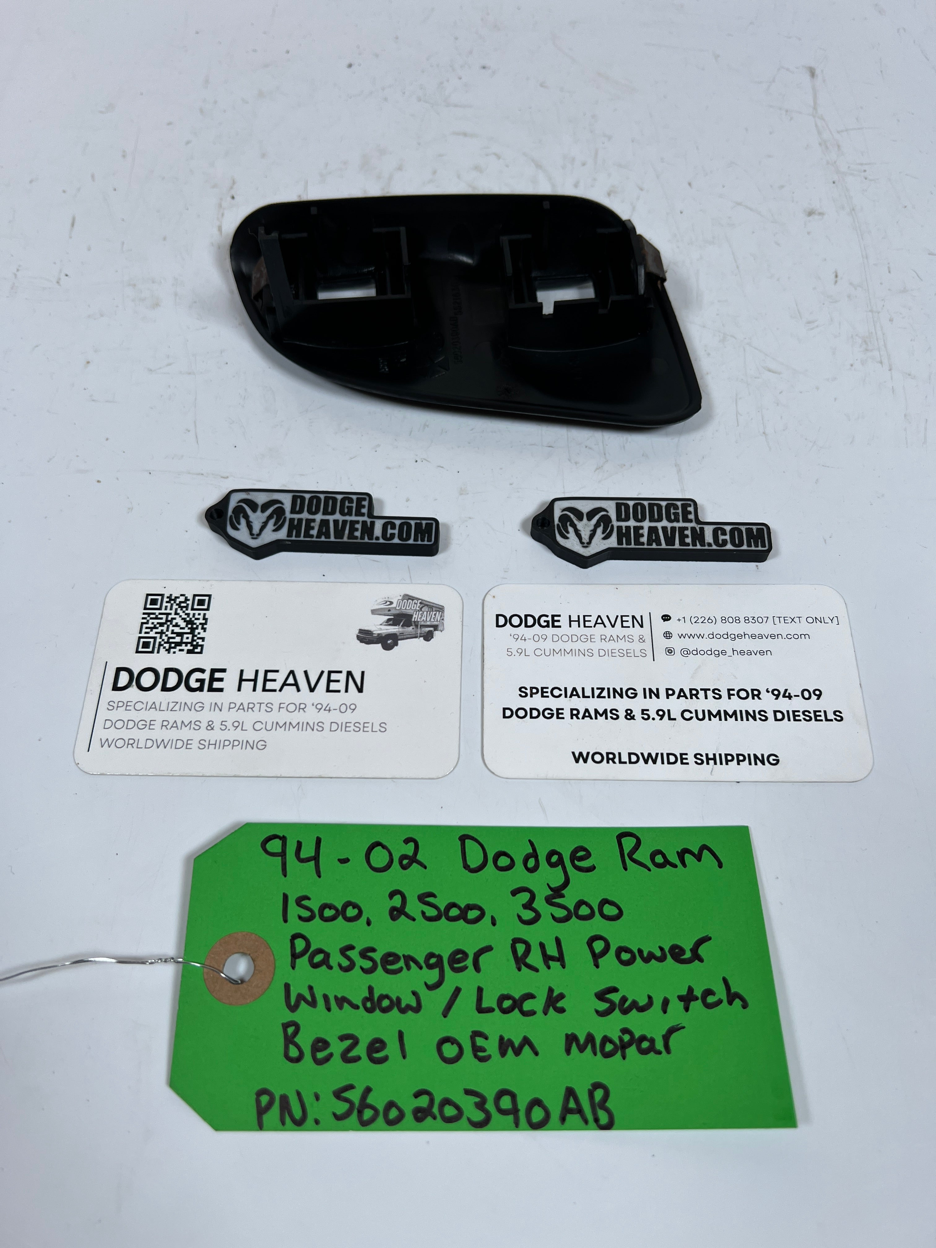 1994-2002 Dodge Ram 1500-3500 Passenger Power Window / Lock Switch Bezel