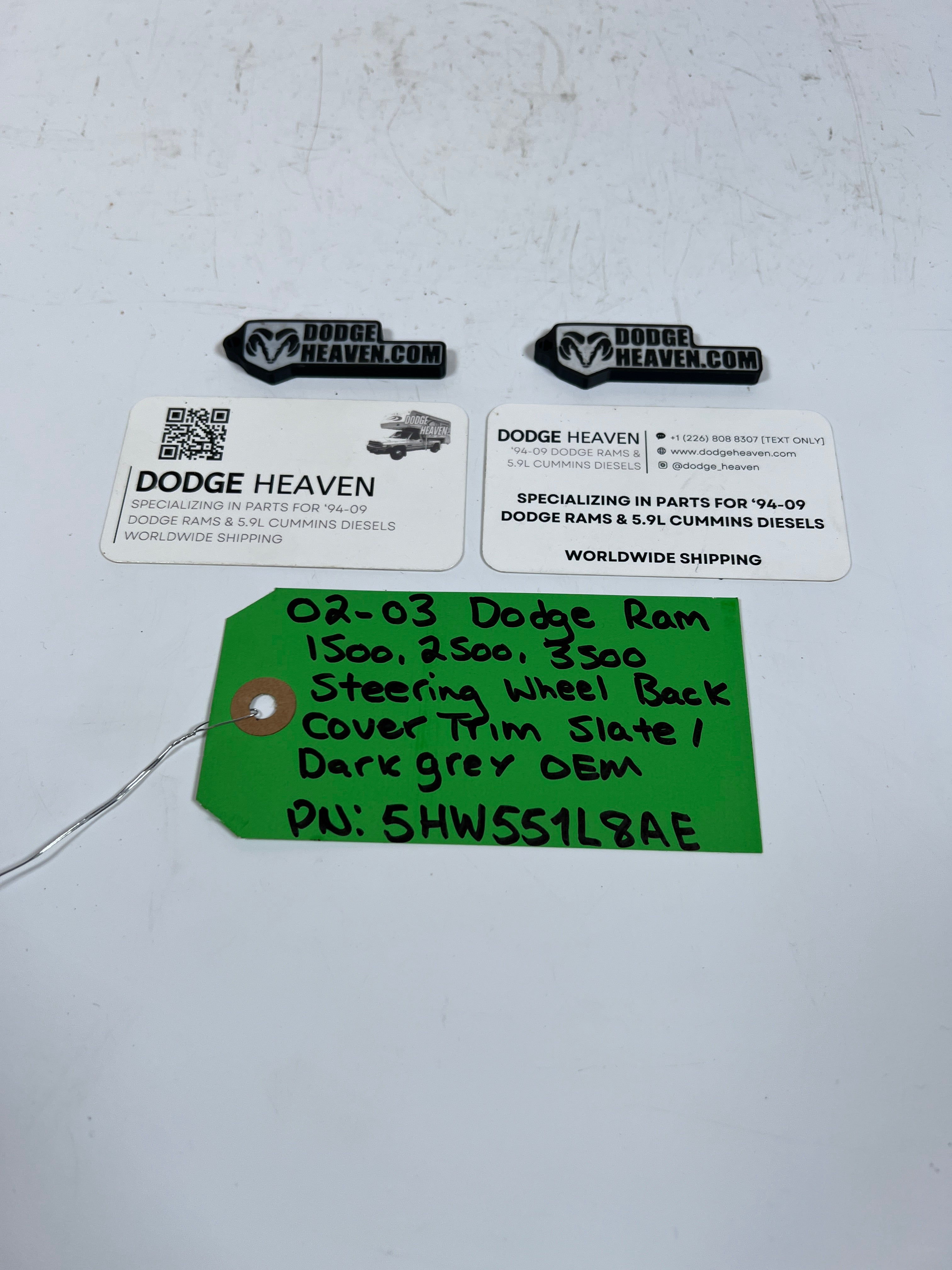 2002-2003 Dodge Ram 1500-3500 Steering Wheel back Trim Cover Dark Grey