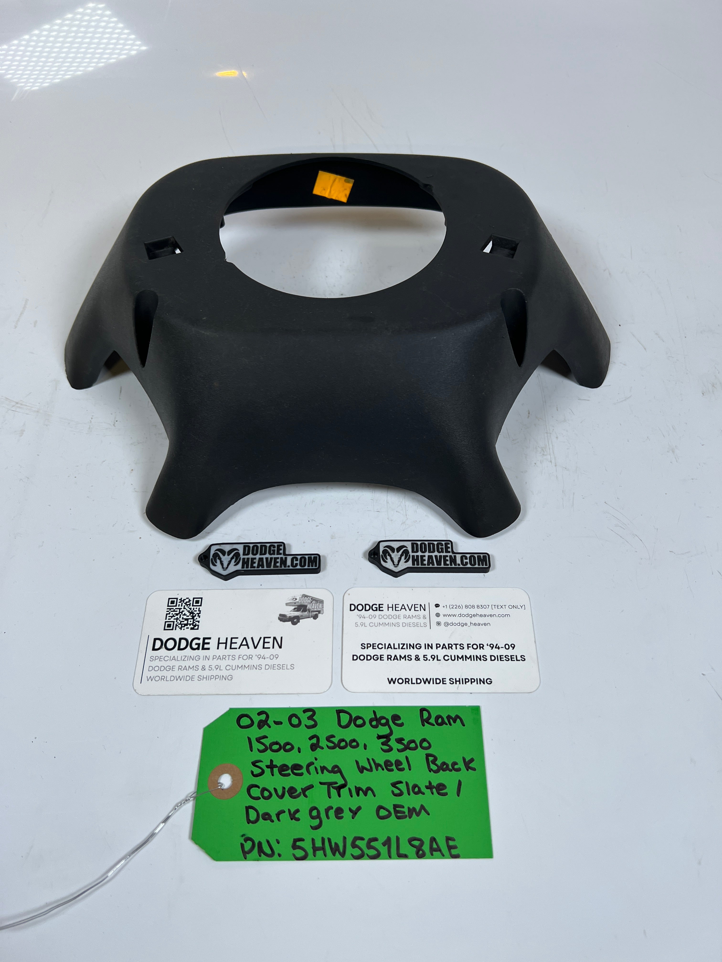 2002-2003 Dodge Ram 1500-3500 Steering Wheel back Trim Cover Dark Grey