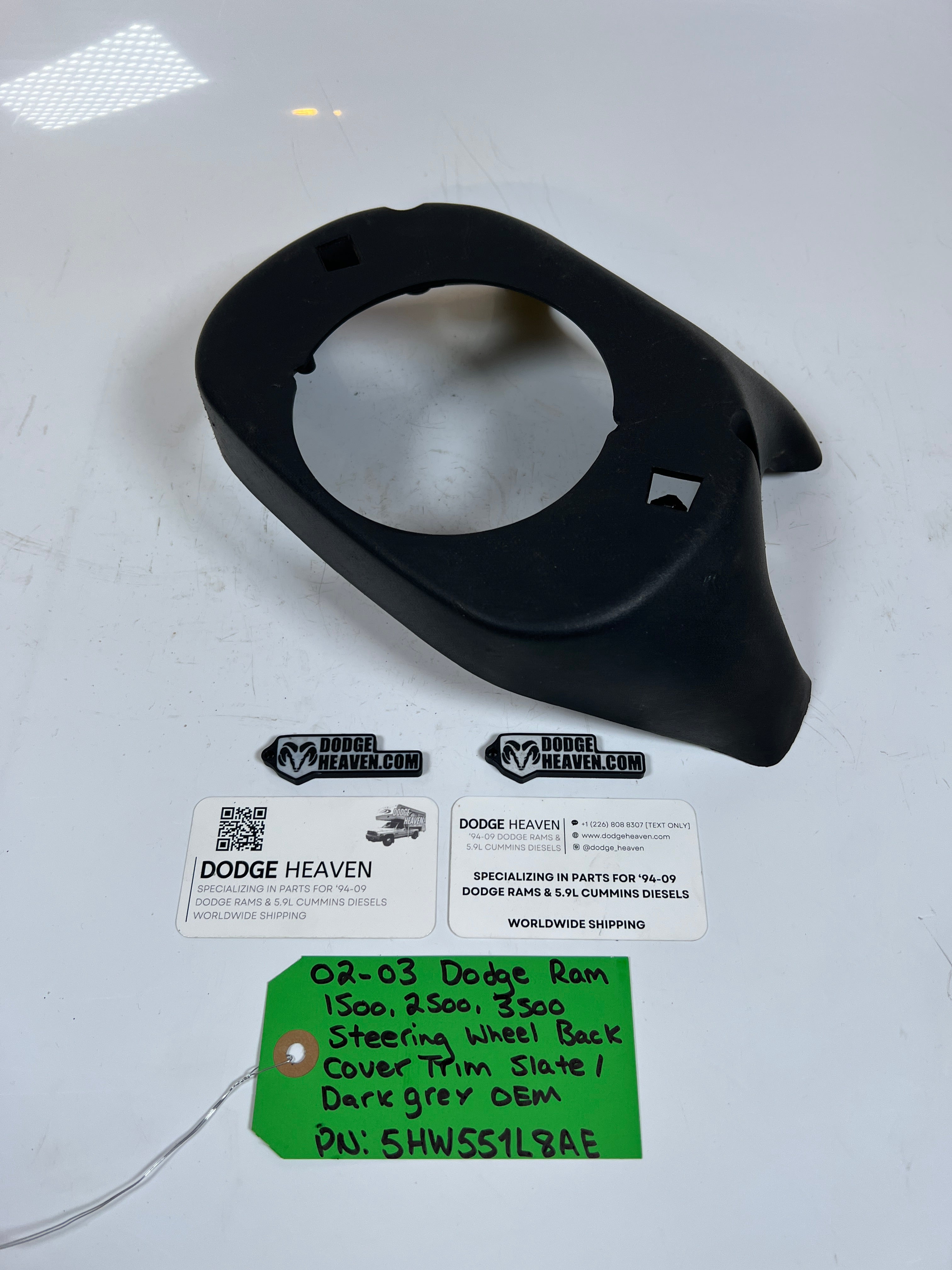 2002-2003 Dodge Ram 1500-3500 Steering Wheel back Trim Cover Dark Grey