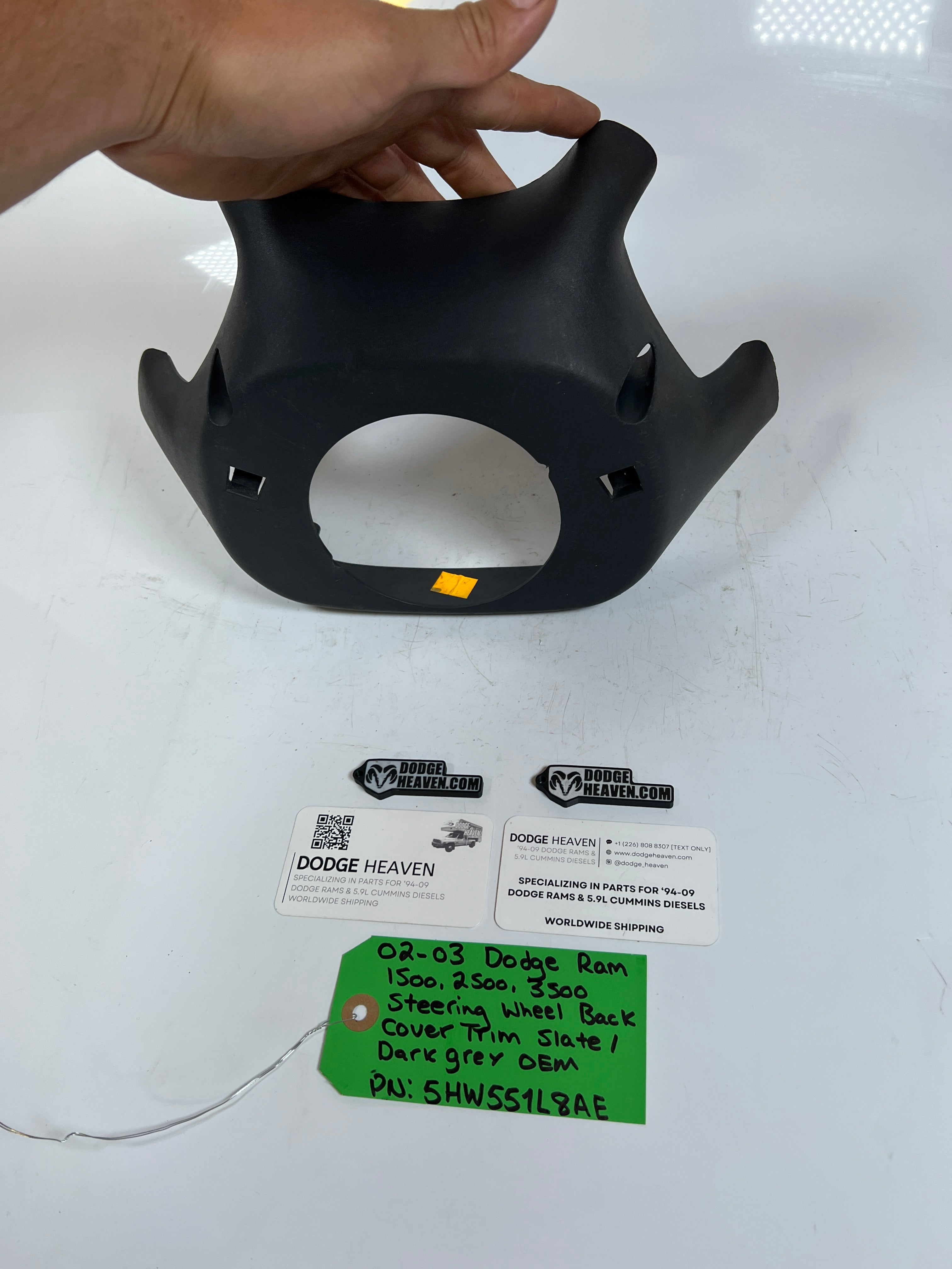 2002-2003 Dodge Ram 1500-3500 Steering Wheel back Trim Cover Dark Grey