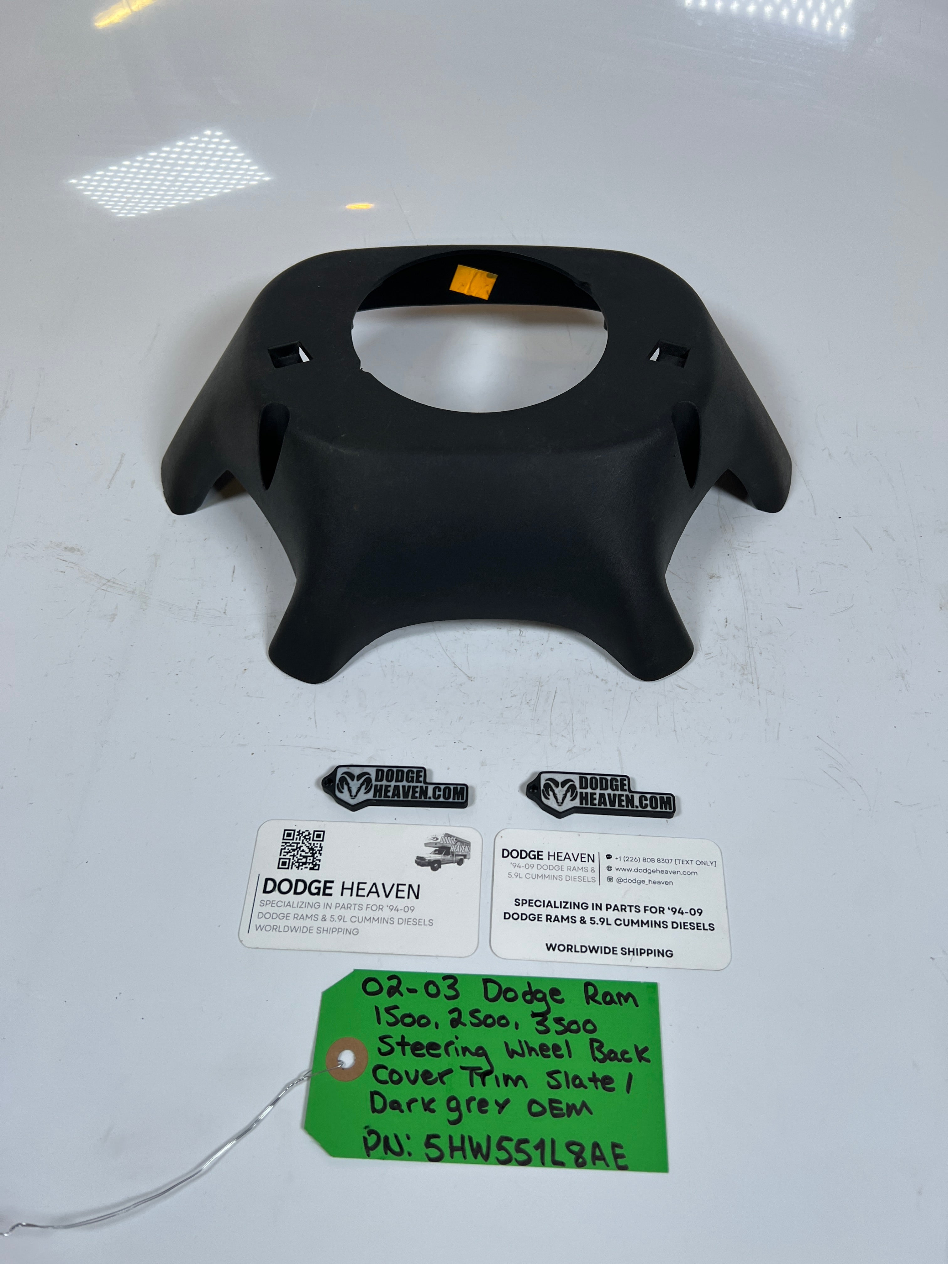 2002-2003 Dodge Ram 1500-3500 Steering Wheel back Trim Cover Dark Grey