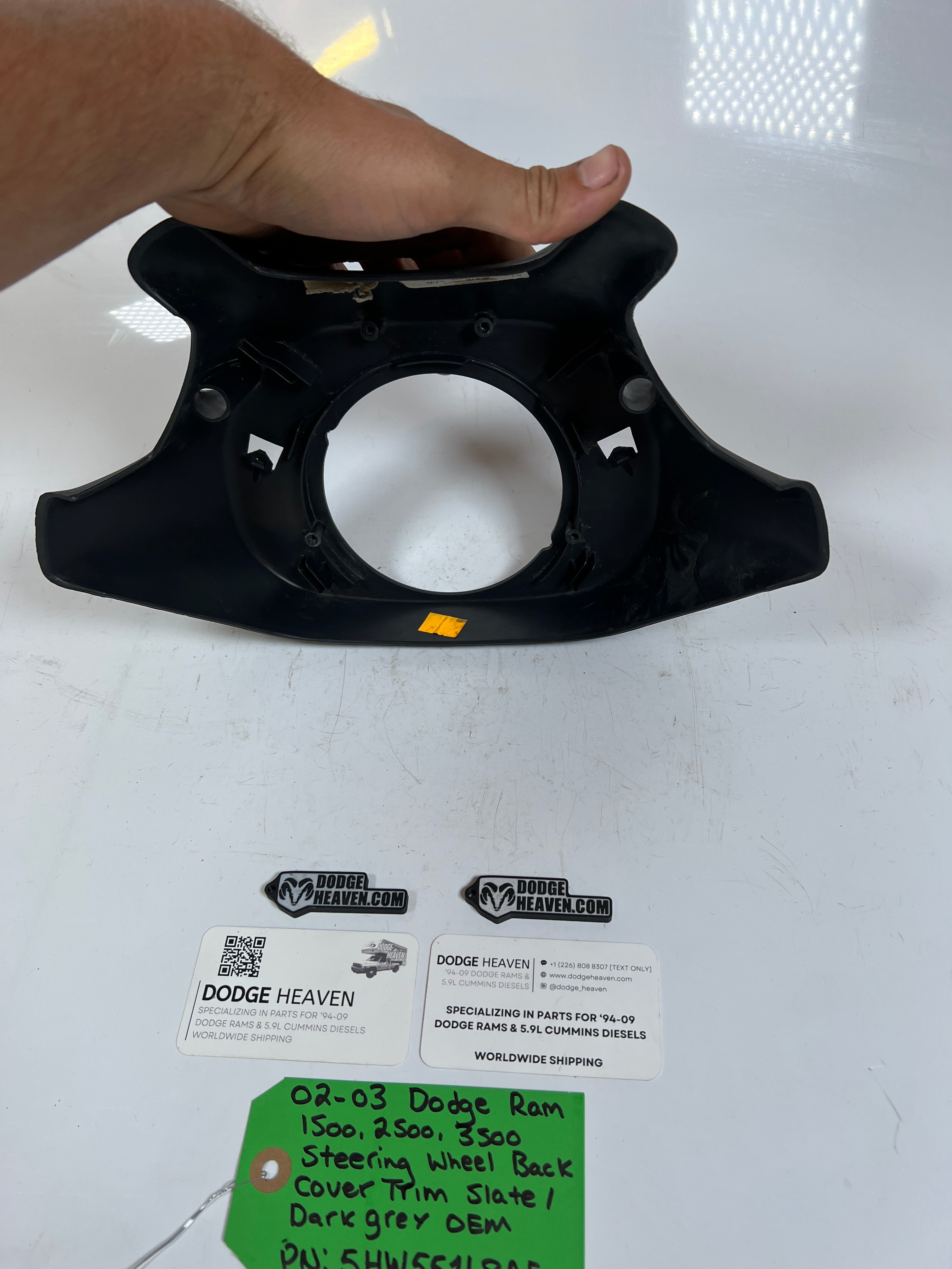 2002-2003 Dodge Ram 1500-3500 Steering Wheel back Trim Cover Dark Grey