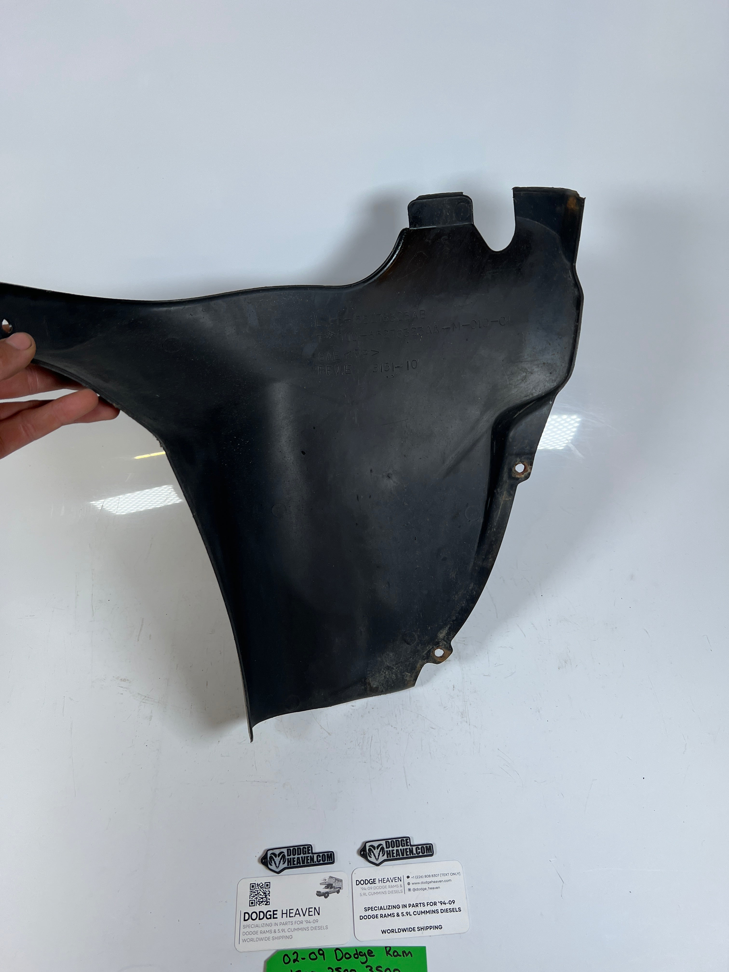 2002-2009 Dodge Ram 1500-3500 Rear Wheel Well Splash Guard Driver