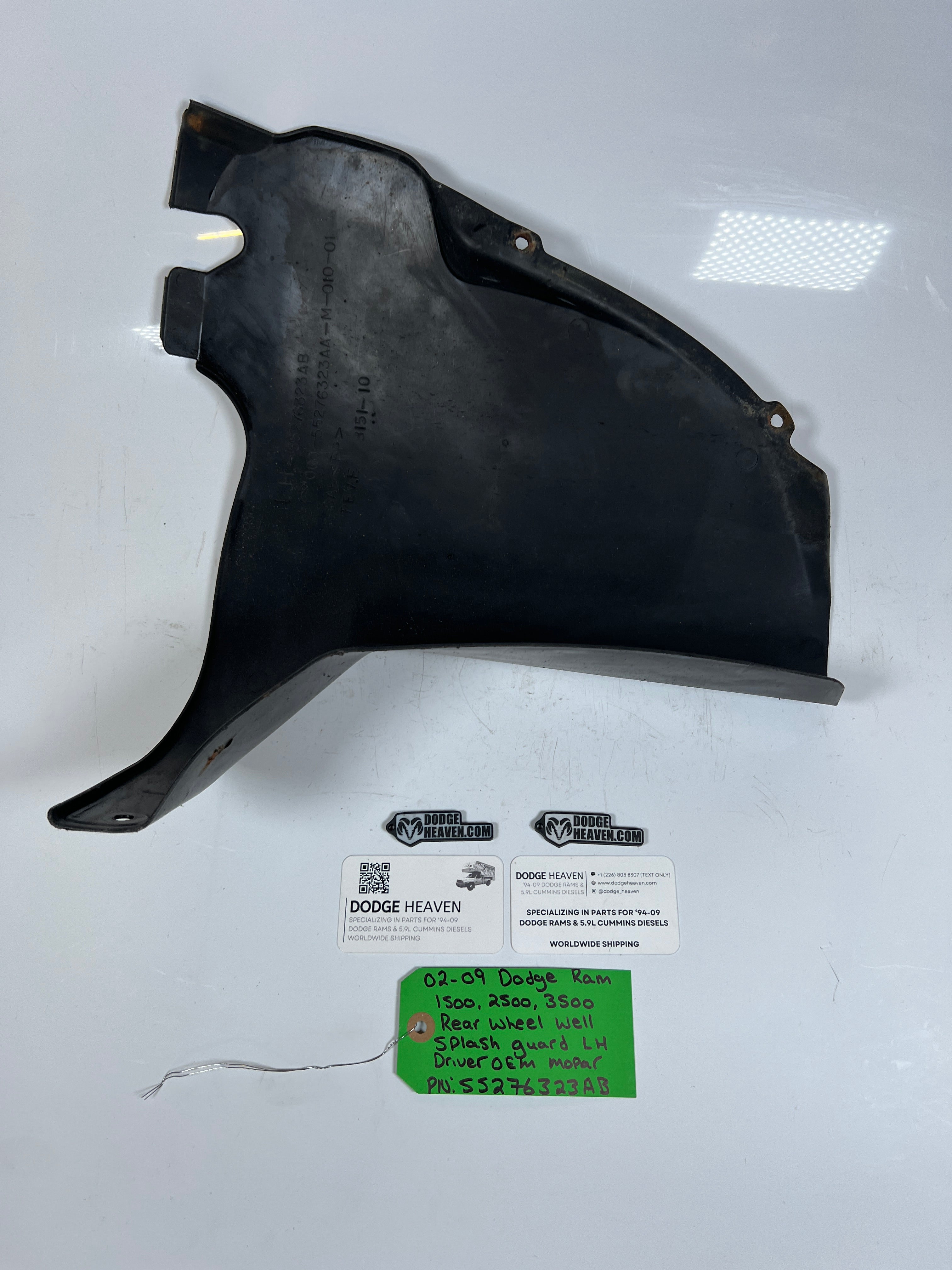 2002-2009 Dodge Ram 1500-3500 Rear Wheel Well Splash Guard Driver