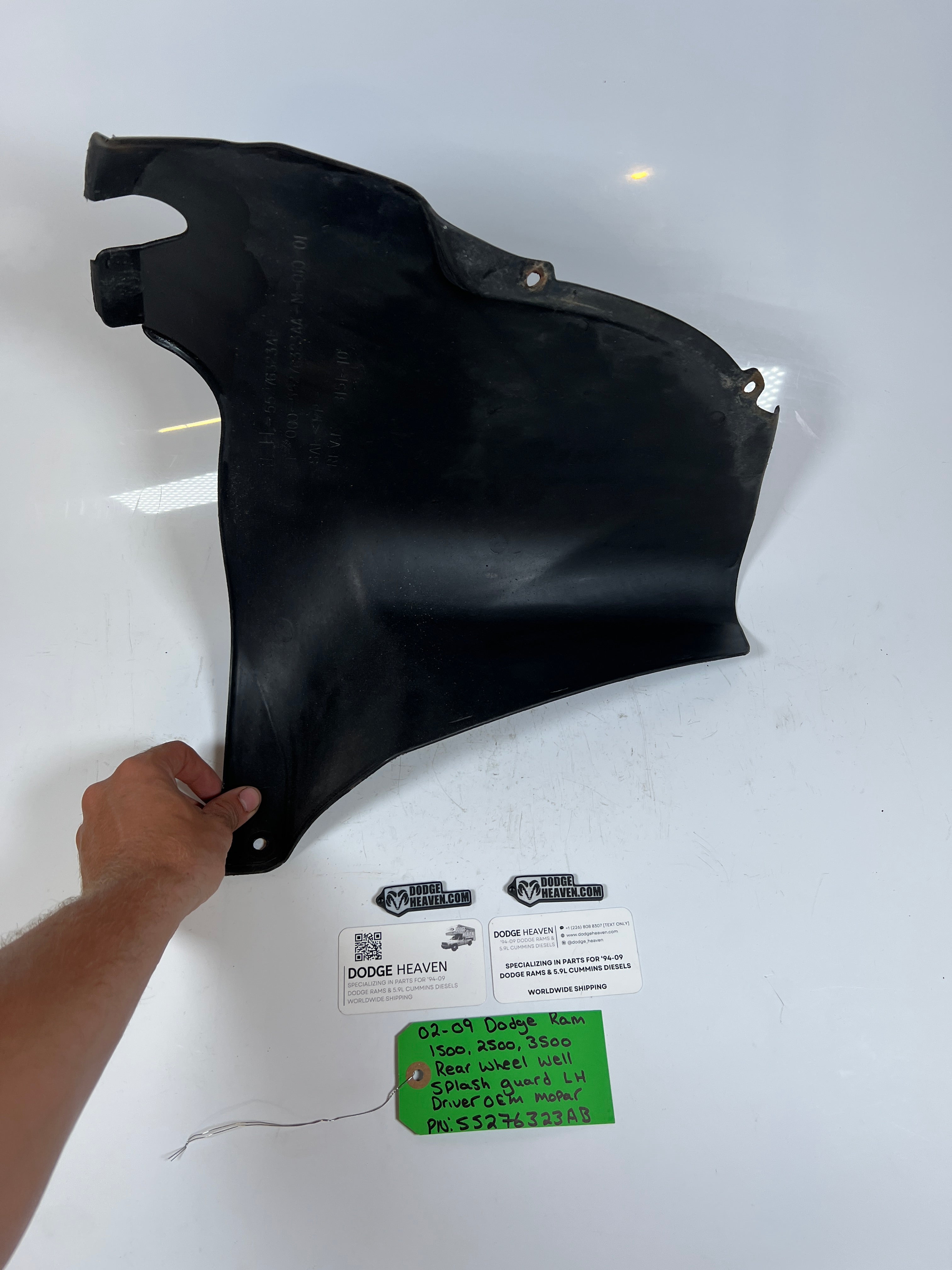 2002-2009 Dodge Ram 1500-3500 Rear Wheel Well Splash Guard Driver
