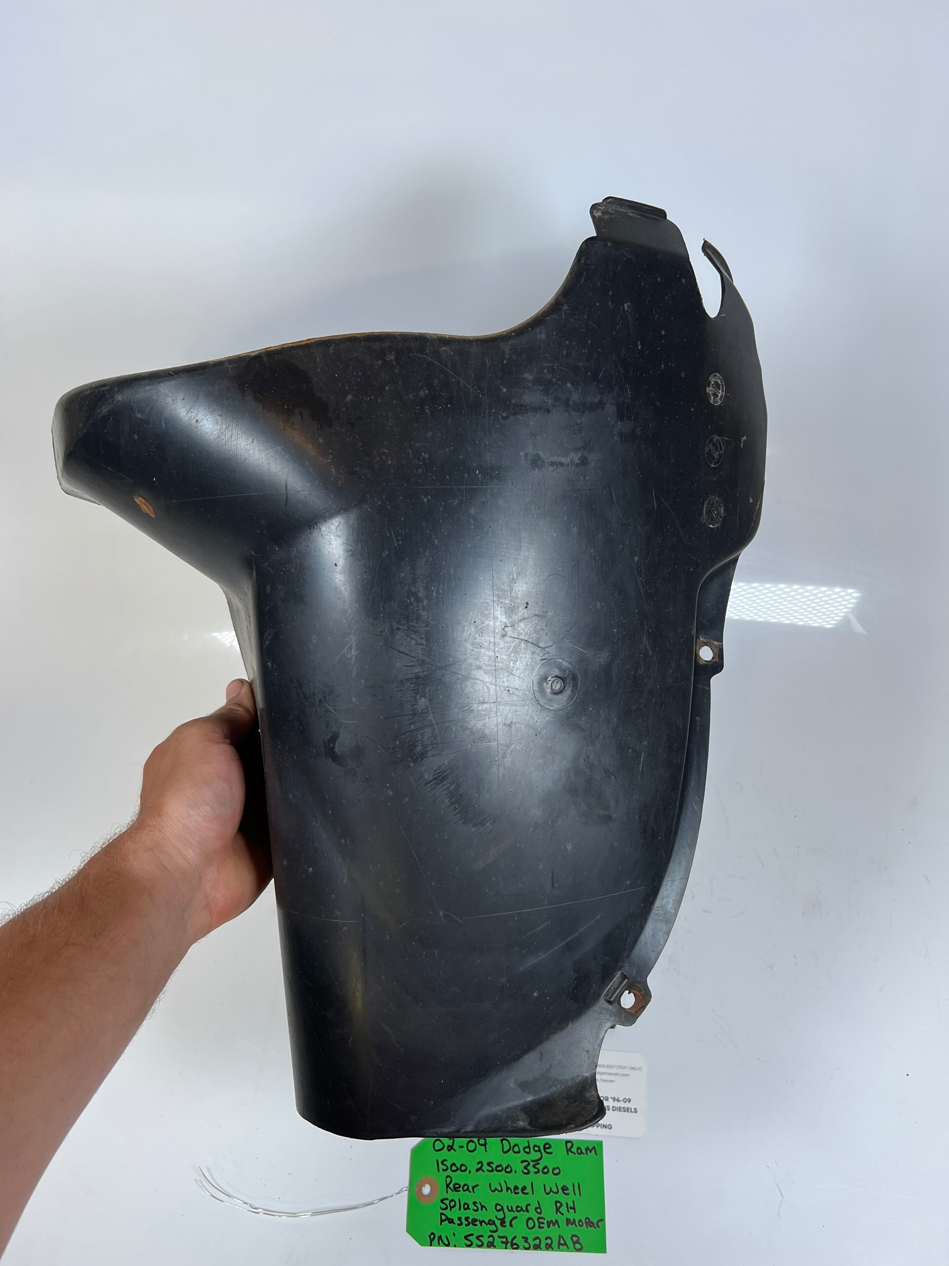 2002-2009 Dodge Ram 1500-3500 Rear Wheel Well Splash Guard Pass RH