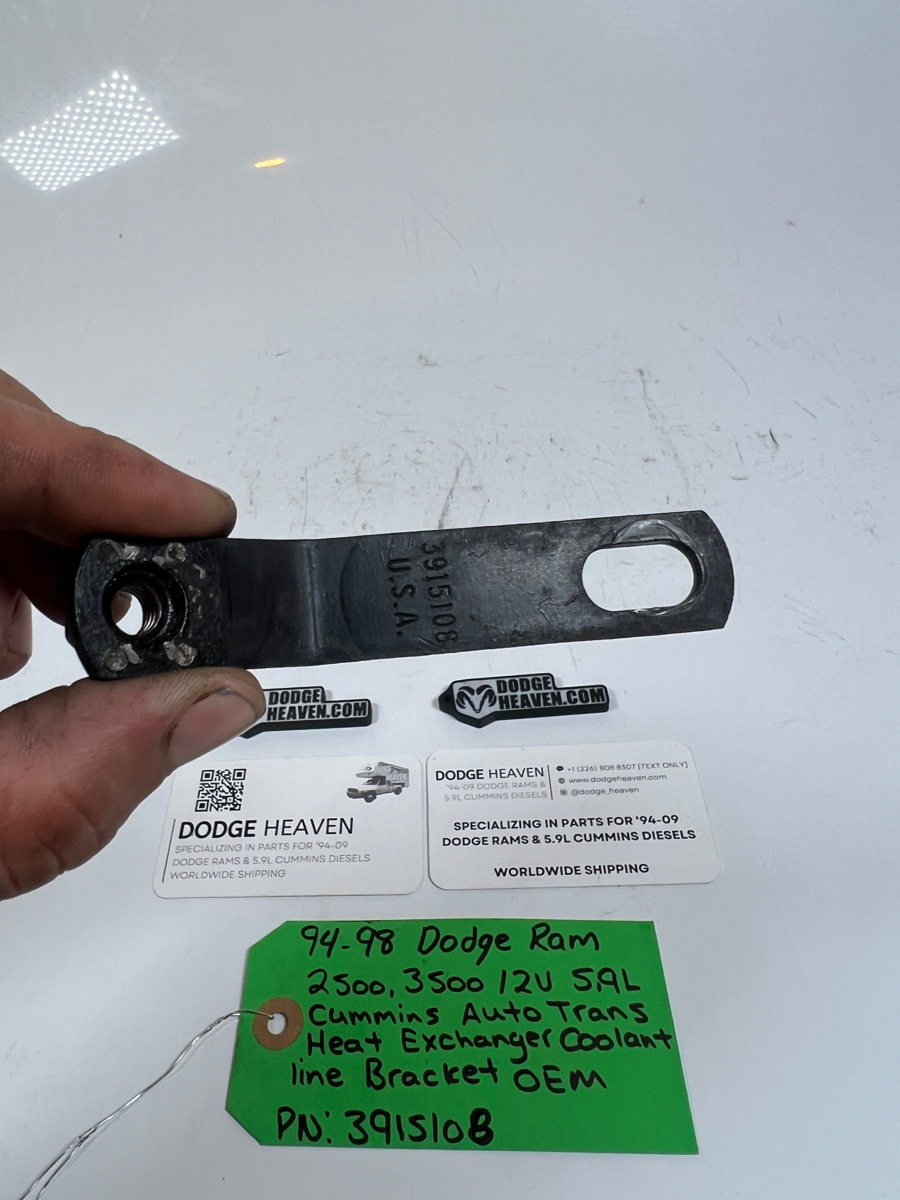 1994-1998 Dodge Ram 12V 5.9L Cummins Heat Exchanger Coolant Line Bracket