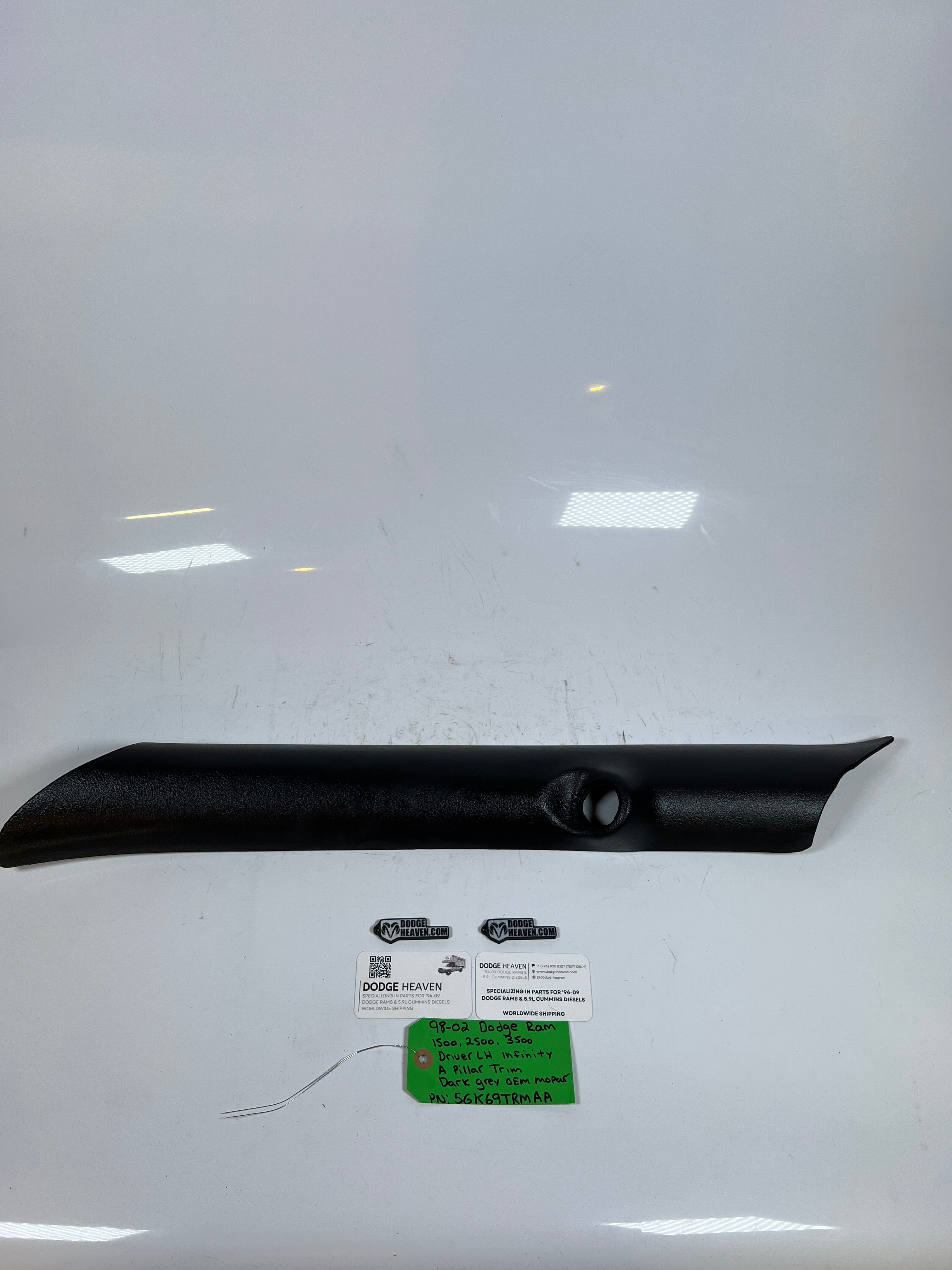 1998-2002 Dodge Ram Driver Side LH Infinity A pillar Trim Panel Dark Grey