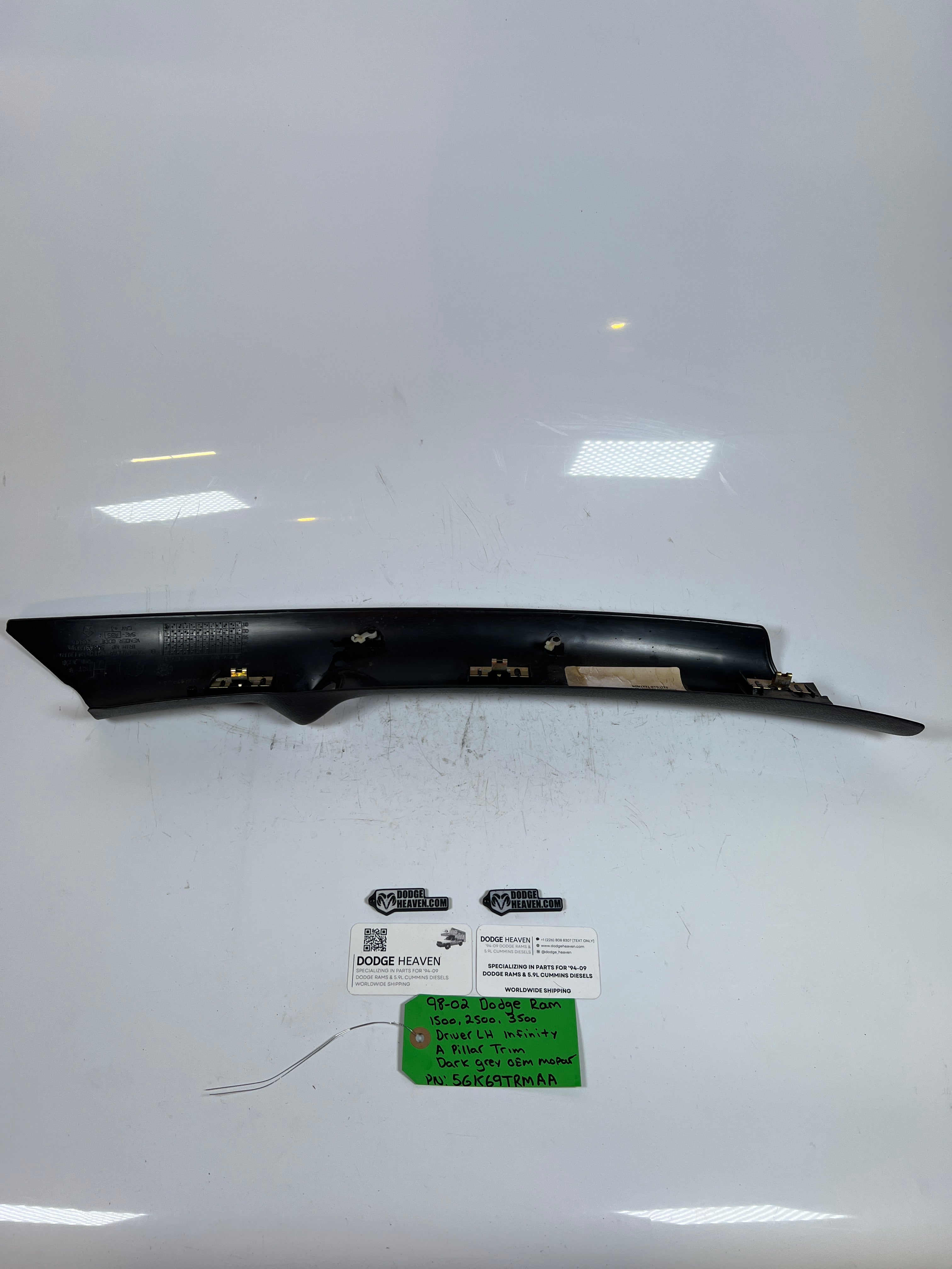 1998-2002 Dodge Ram Driver Side LH Infinity A pillar Trim Panel Dark Grey
