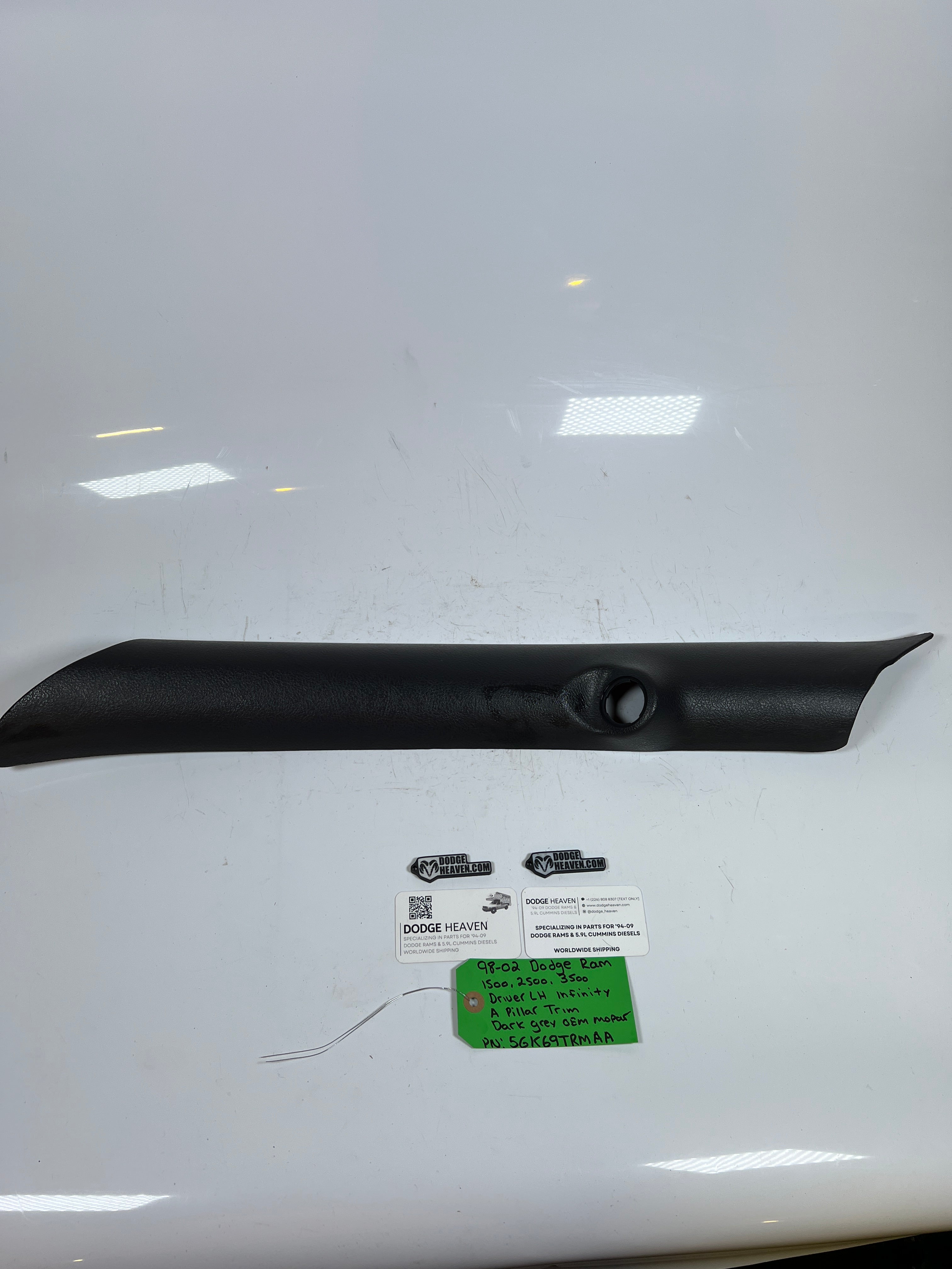 1998-2002 Dodge Ram Driver Side LH Infinity A pillar Trim Panel Dark Grey