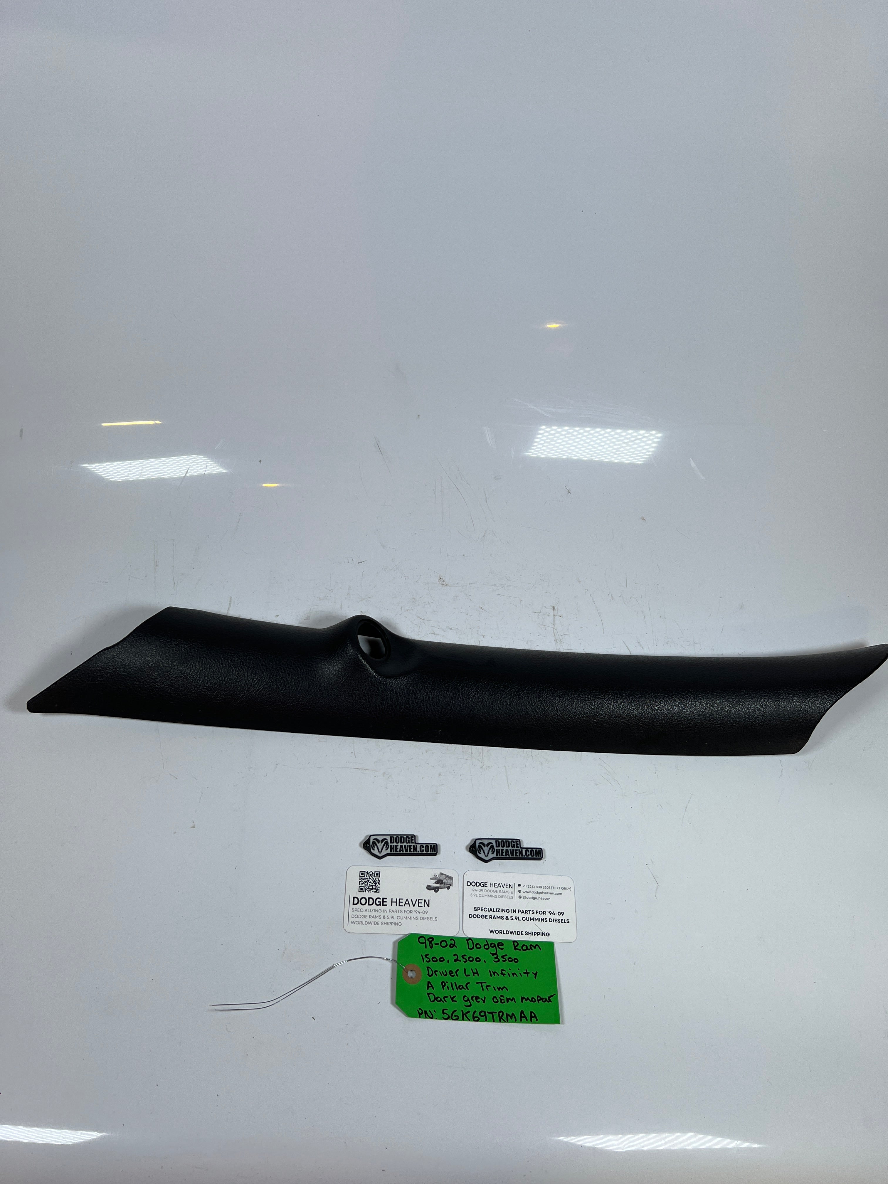 1998-2002 Dodge Ram Driver Side LH Infinity A pillar Trim Panel Dark Grey