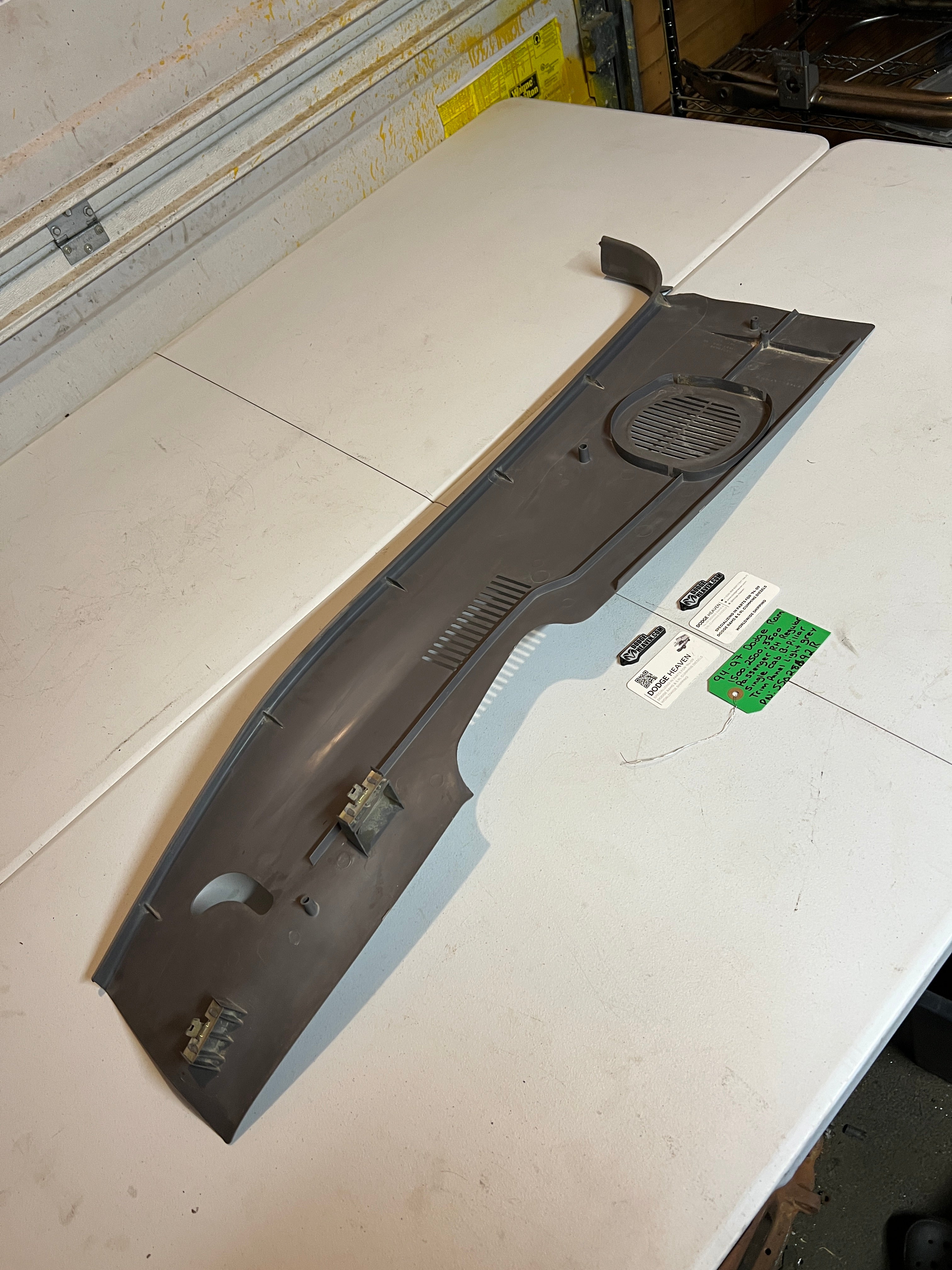 1994-1997 Dodge Ram Regular Cab Passenger B-Pillar Trim Panel Light Grey