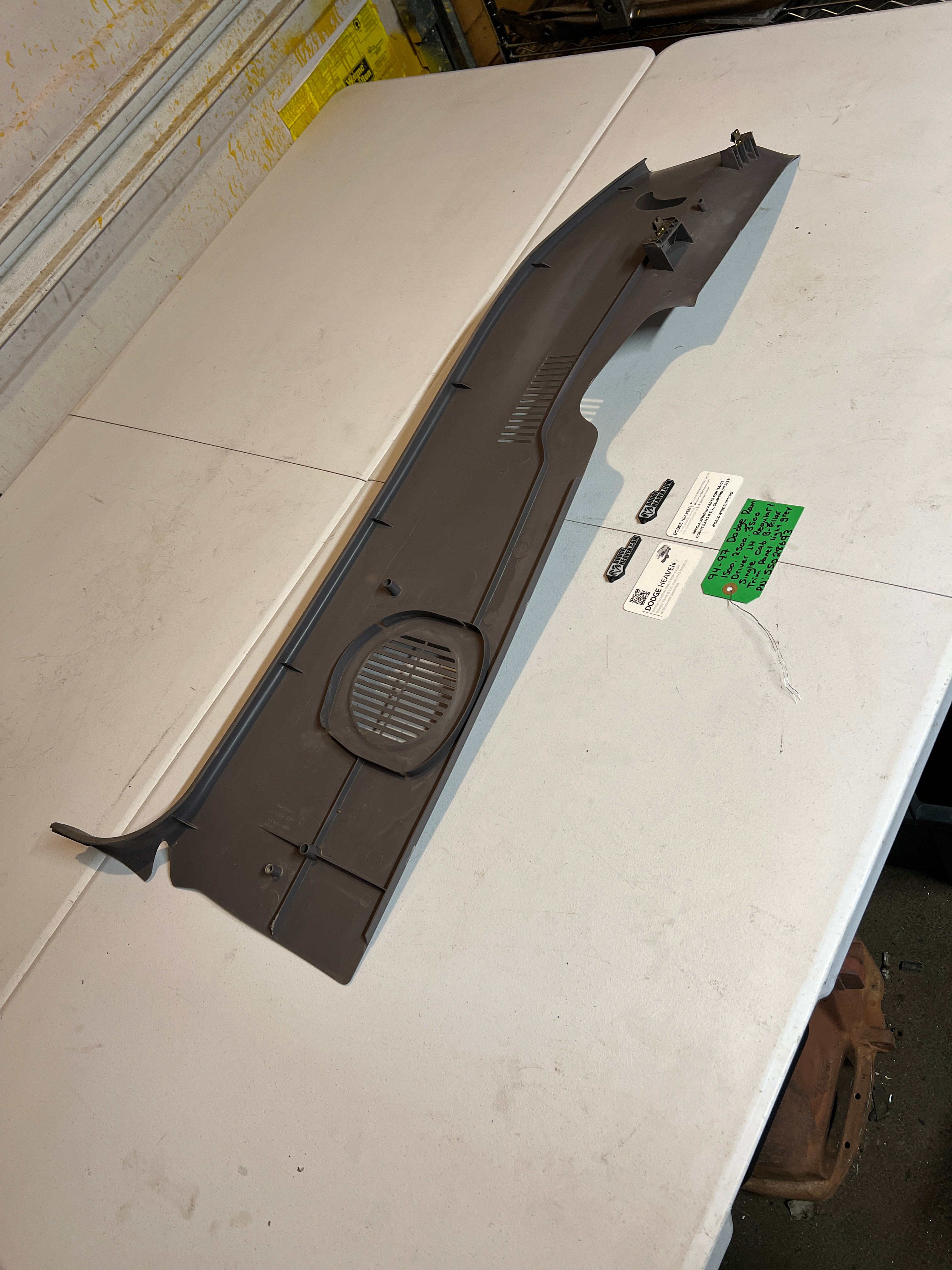 1994-1997 Dodge Ram Regular Cab Driver B-Pillar Trim Panel Light Grey