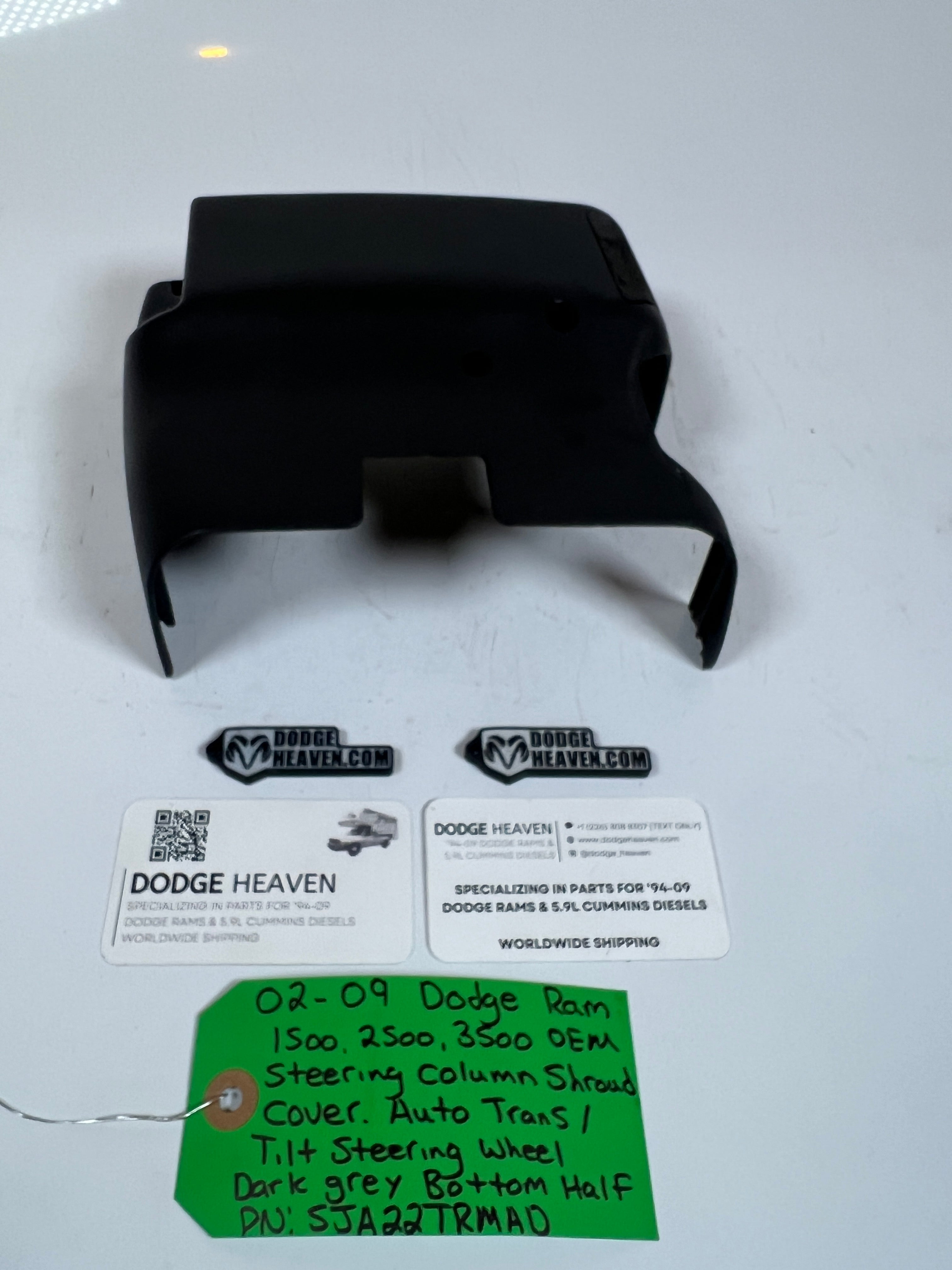 2002-2009 Dodge Ram 1500-3500 Steering Column Bottom Plastic Cover Dark Grey