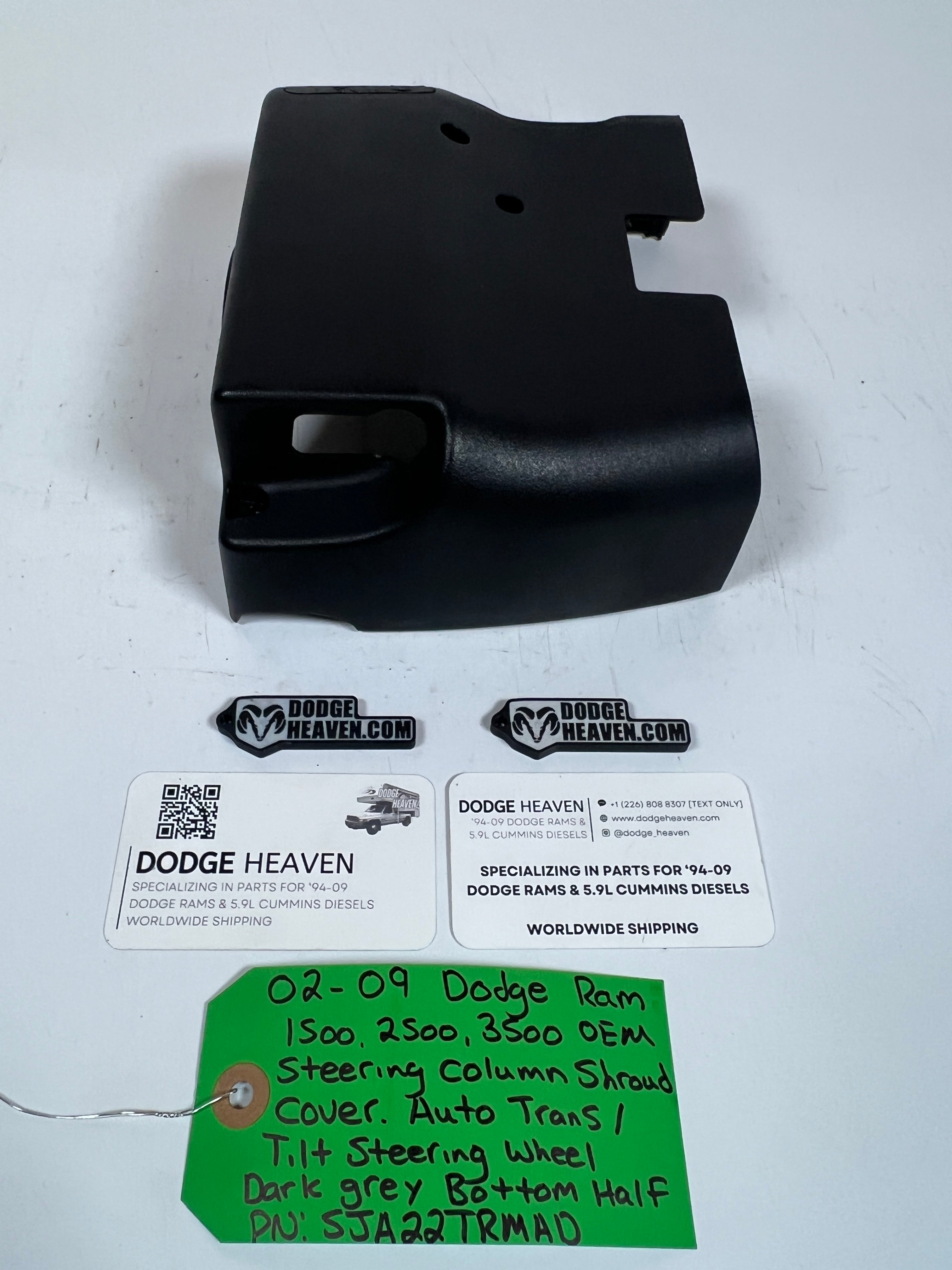 2002-2009 Dodge Ram 1500-3500 Steering Column Bottom Plastic Cover Dark Grey