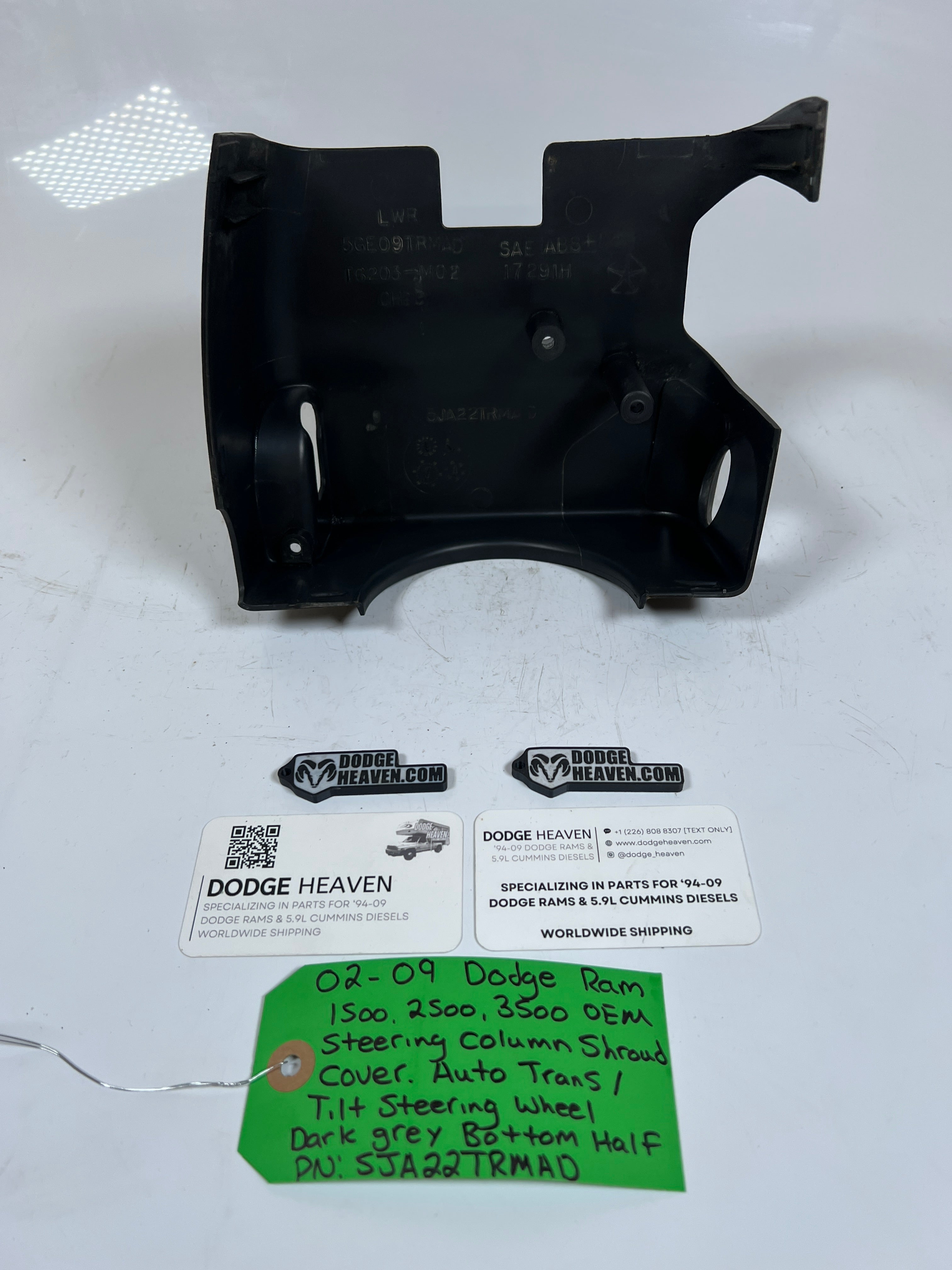 2002-2009 Dodge Ram 1500-3500 Steering Column Bottom Plastic Cover Dark Grey