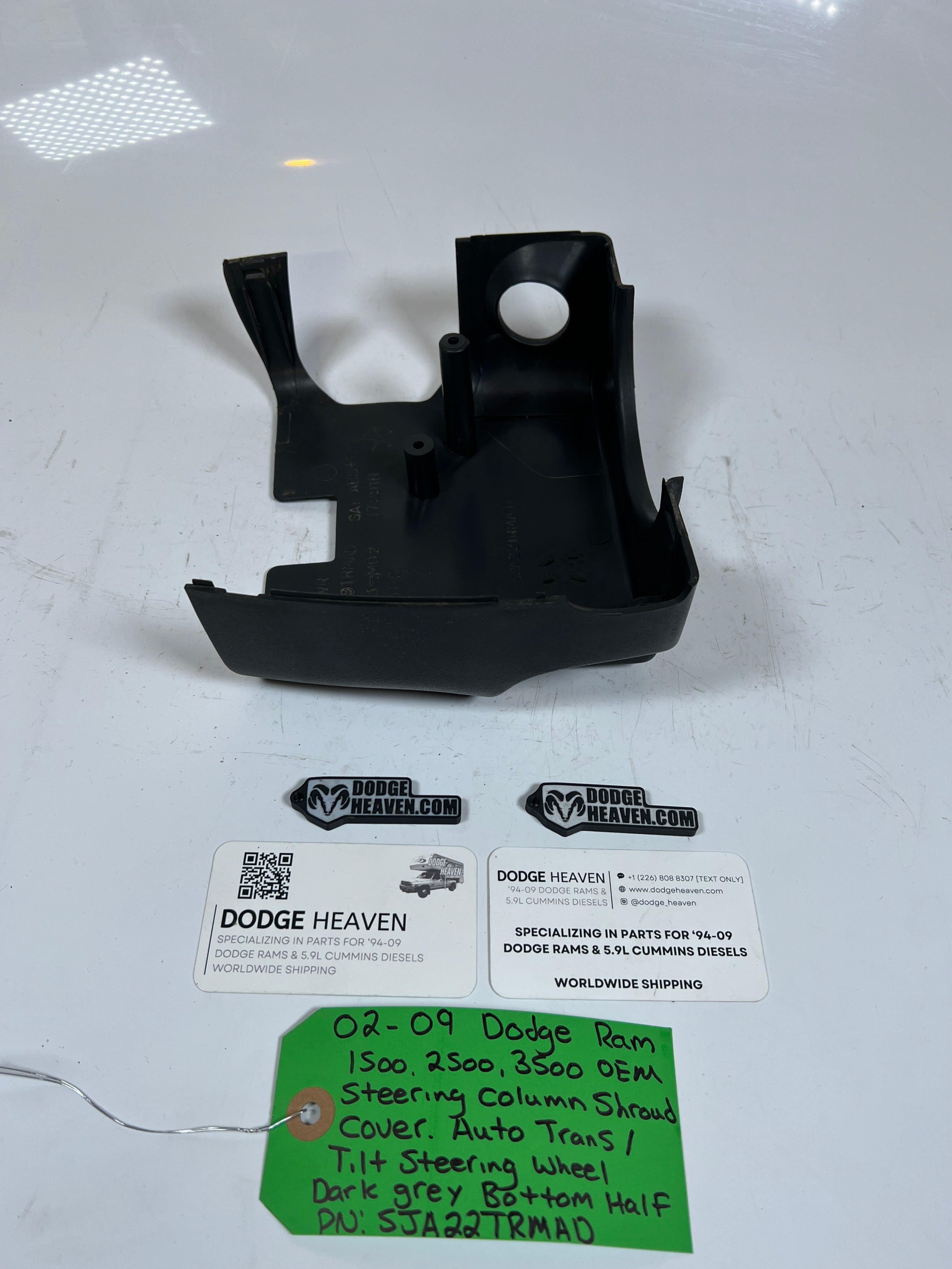 2002-2009 Dodge Ram 1500-3500 Steering Column Bottom Plastic Cover Dark Grey