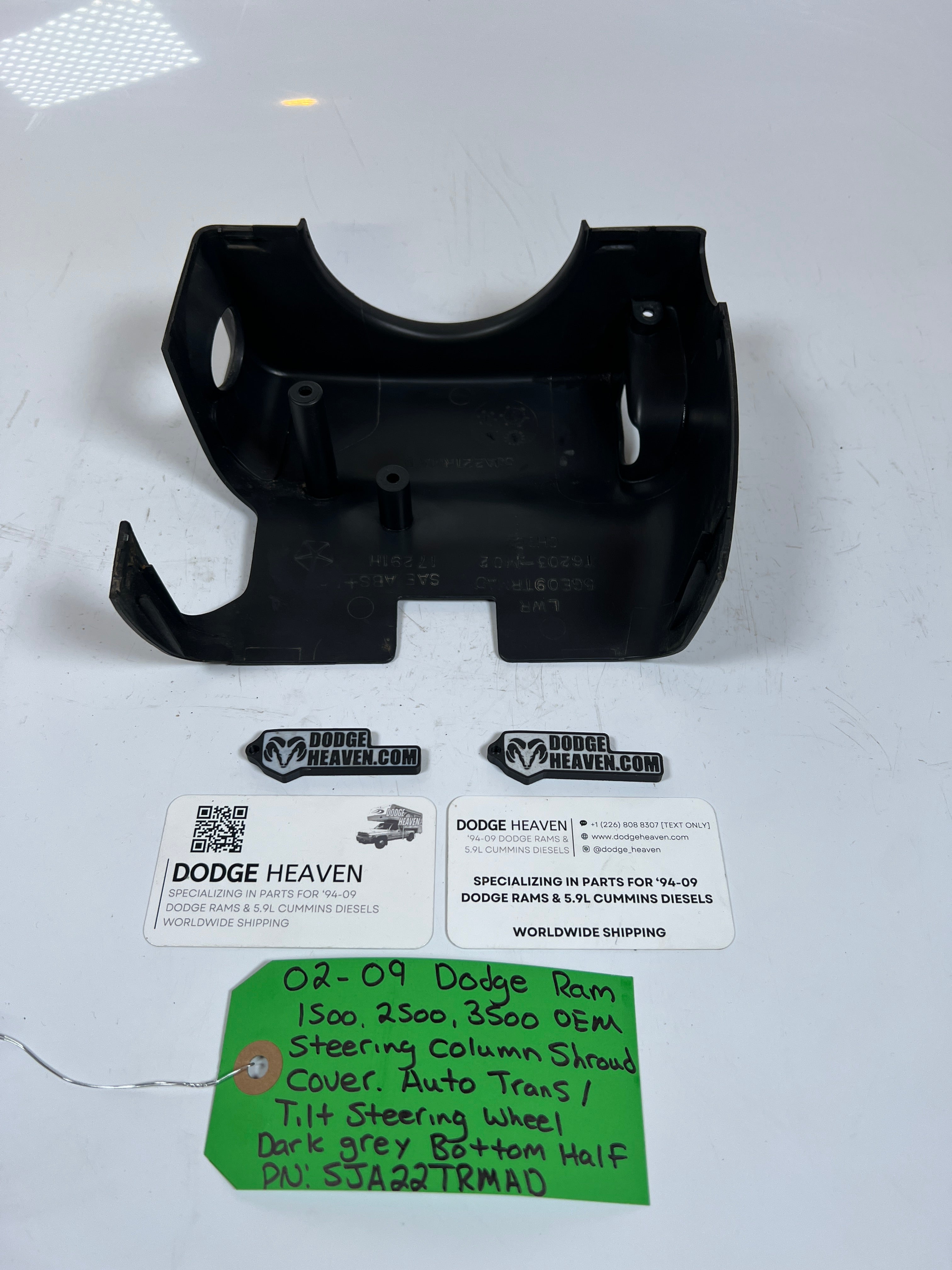 2002-2009 Dodge Ram 1500-3500 Steering Column Bottom Plastic Cover Dark Grey