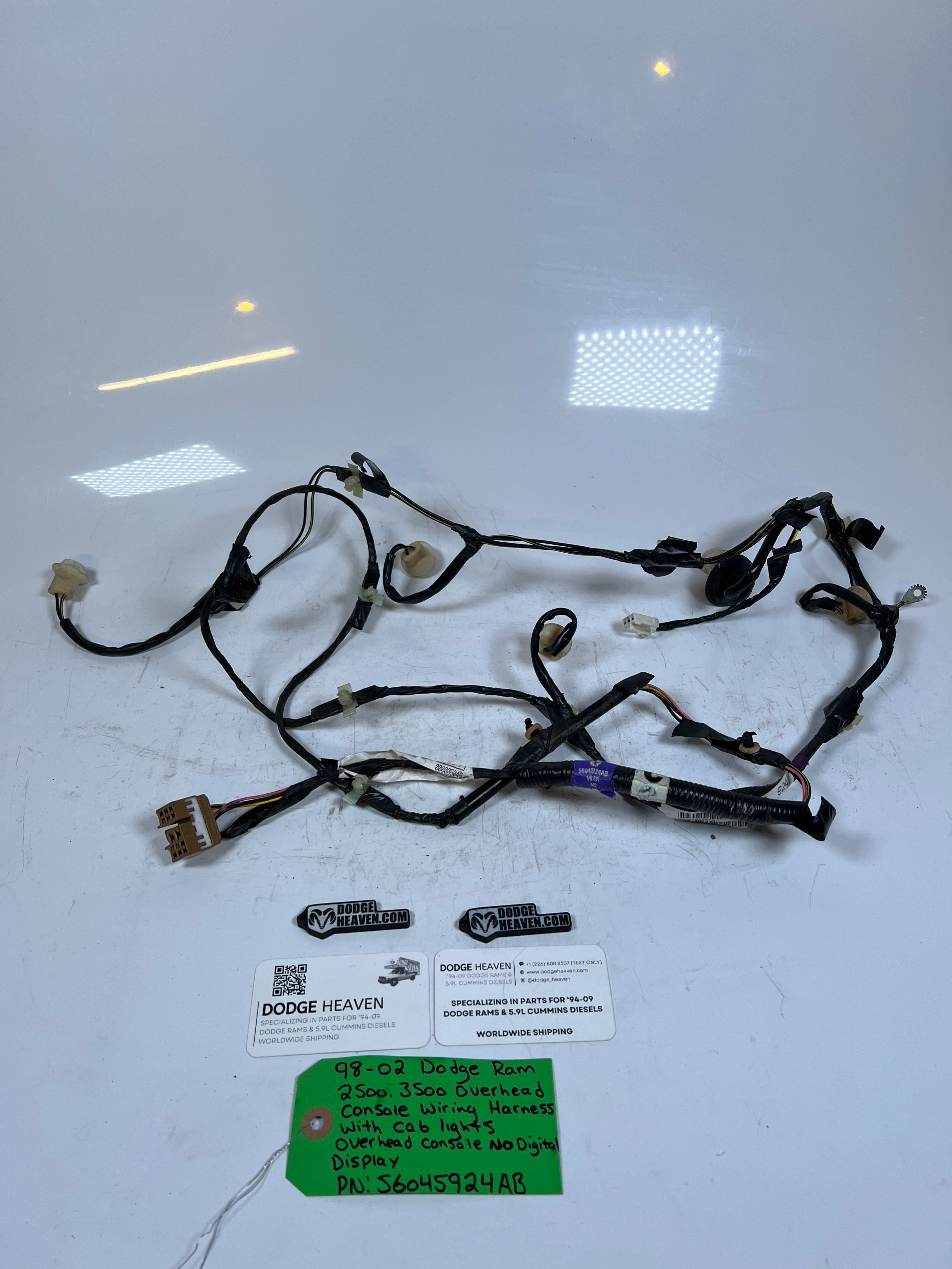 1999-2002 Dodge Ram 2500 3500 Overhead Console / Cab Light Wiring Harness