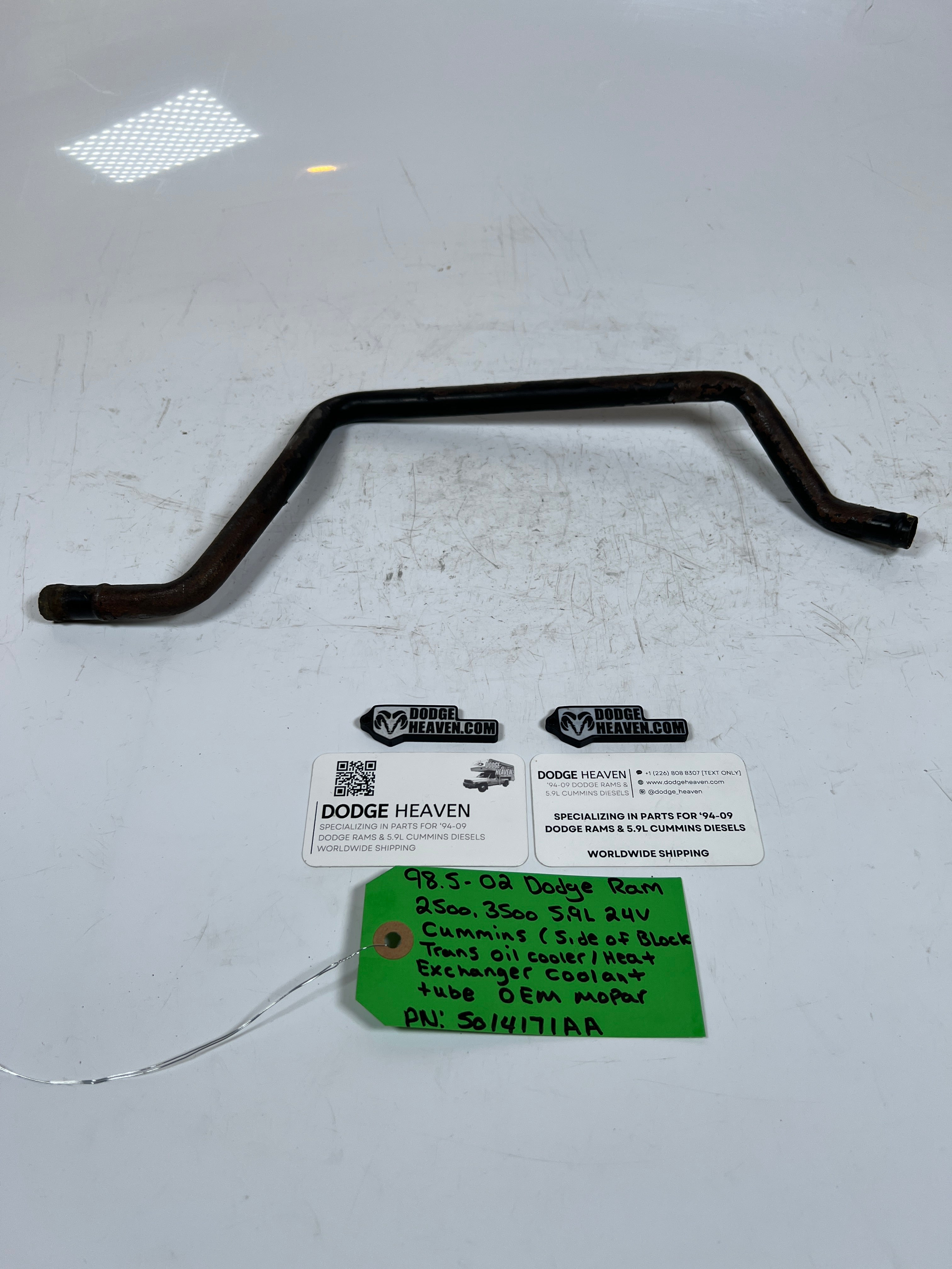 1998.5-2002 Dodge Ram 24 Valve 5.9L Cummins Oil Cooler Coolant Tube
