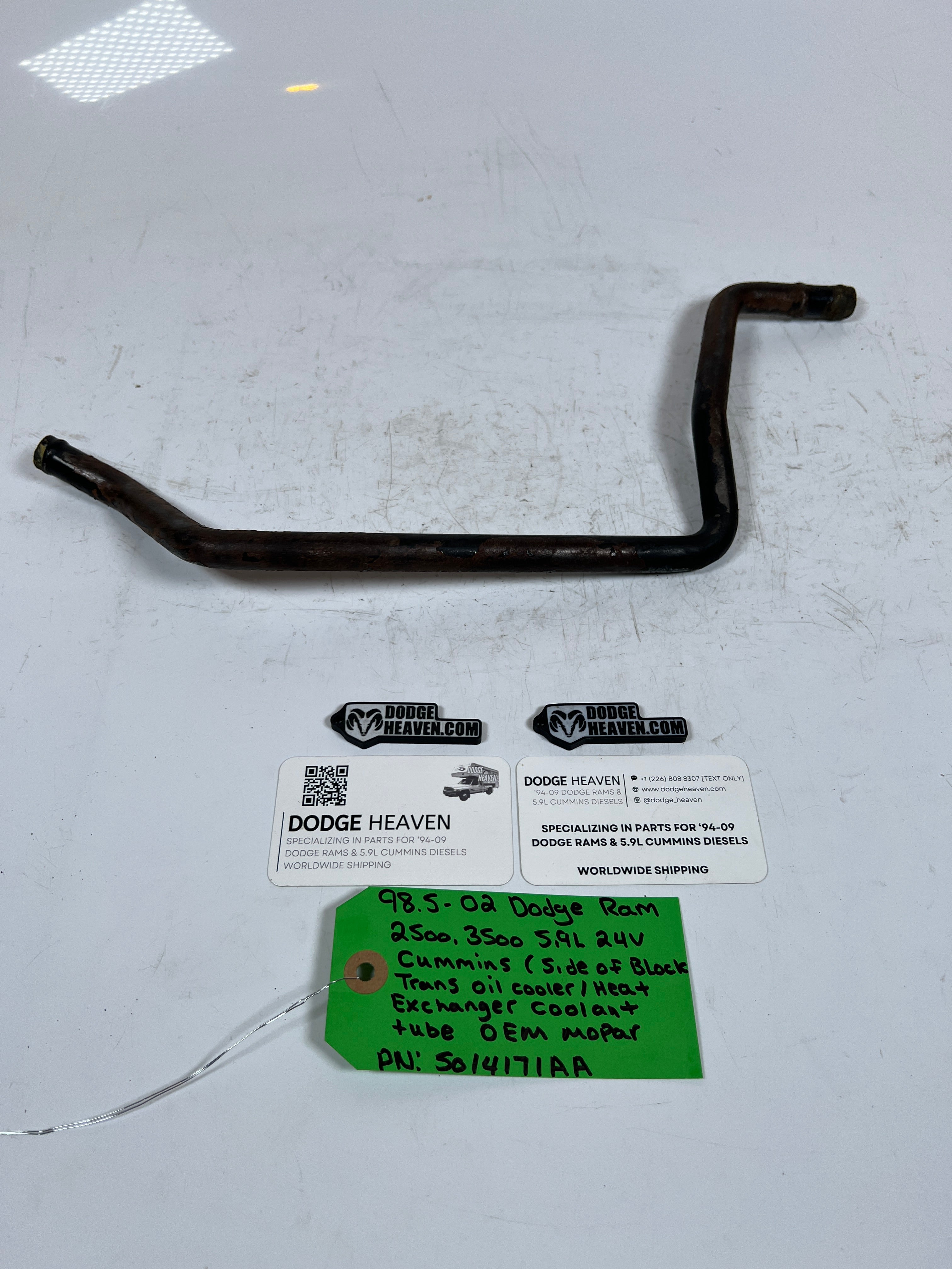 1998.5-2002 Dodge Ram 24 Valve 5.9L Cummins Oil Cooler Coolant Tube