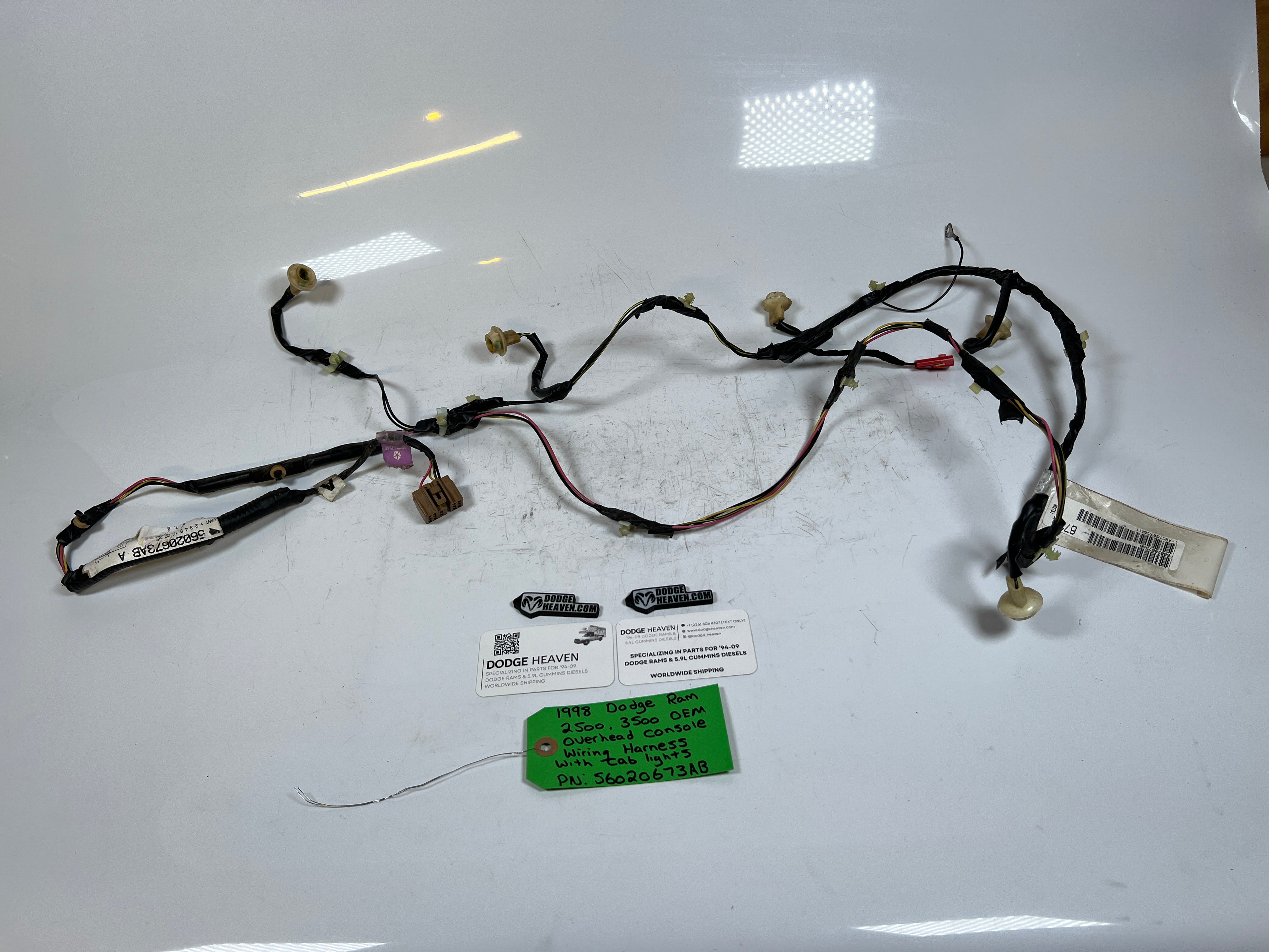 1998-1998 Dodge Ram 2500 3500 Overhead Console Wiring Harness W Cab Lights