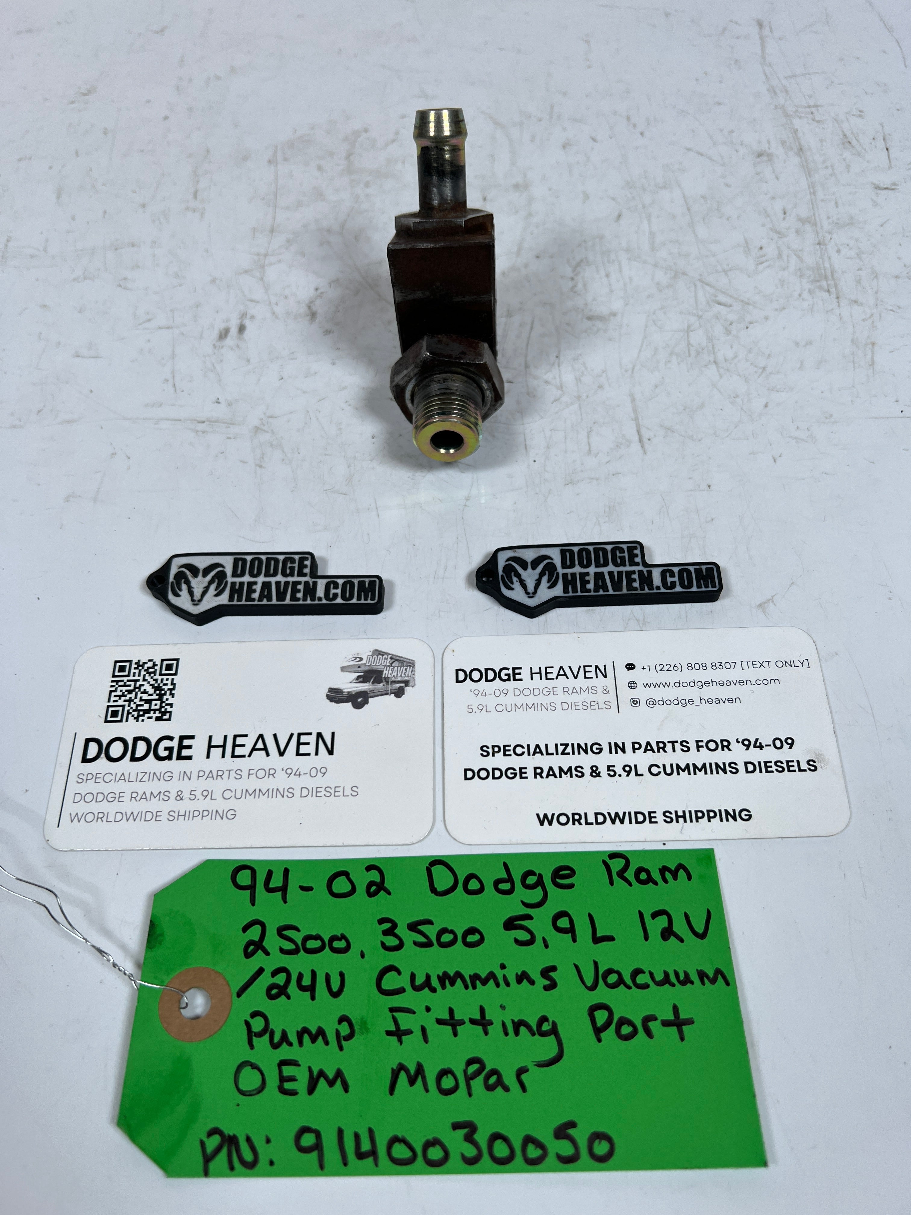 1994-2002 Dodge Ram 5.9L Cummins Vacuum Pump Fitting Port
