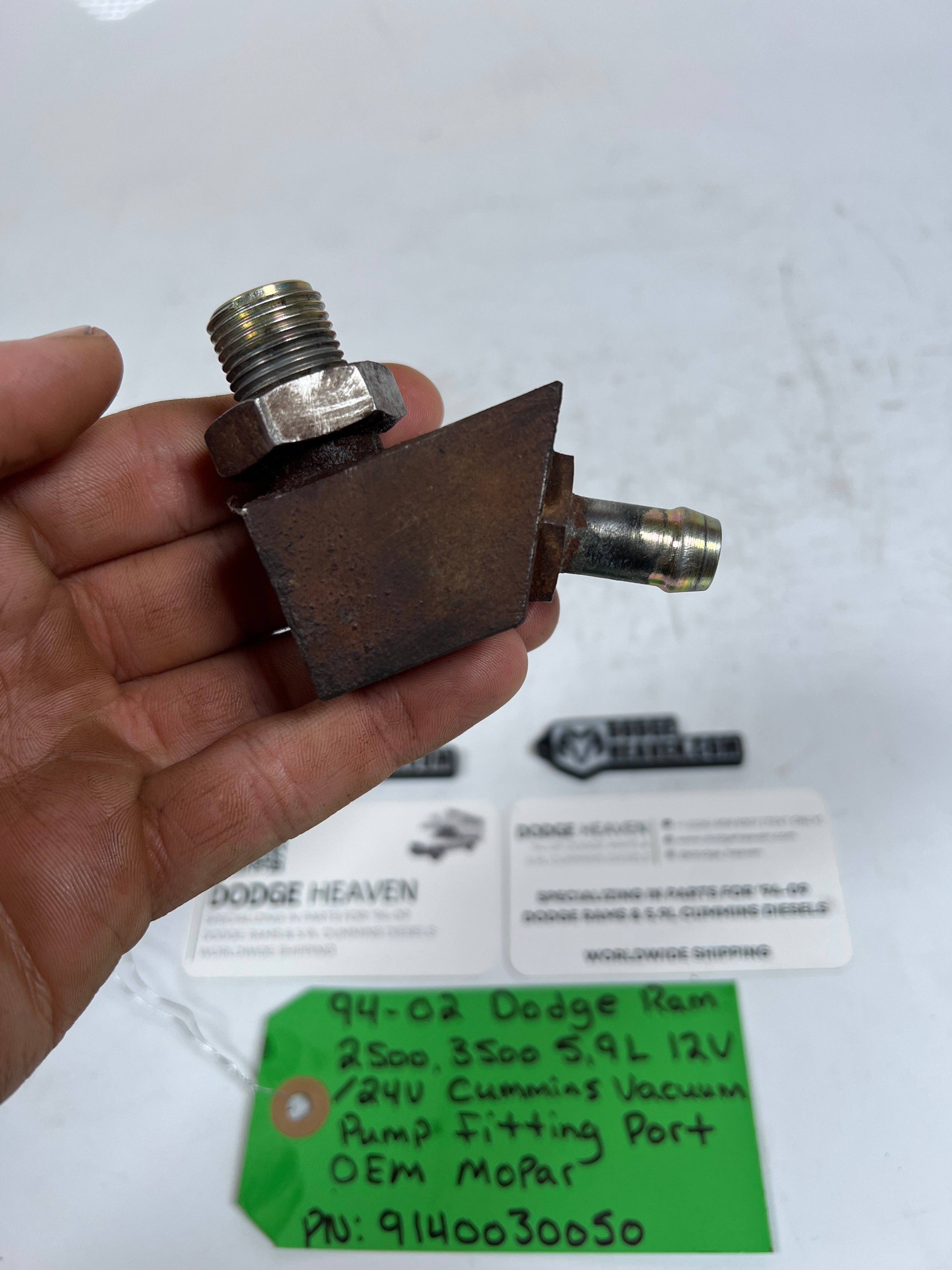 1994-2002 Dodge Ram 5.9L Cummins Vacuum Pump Fitting Port