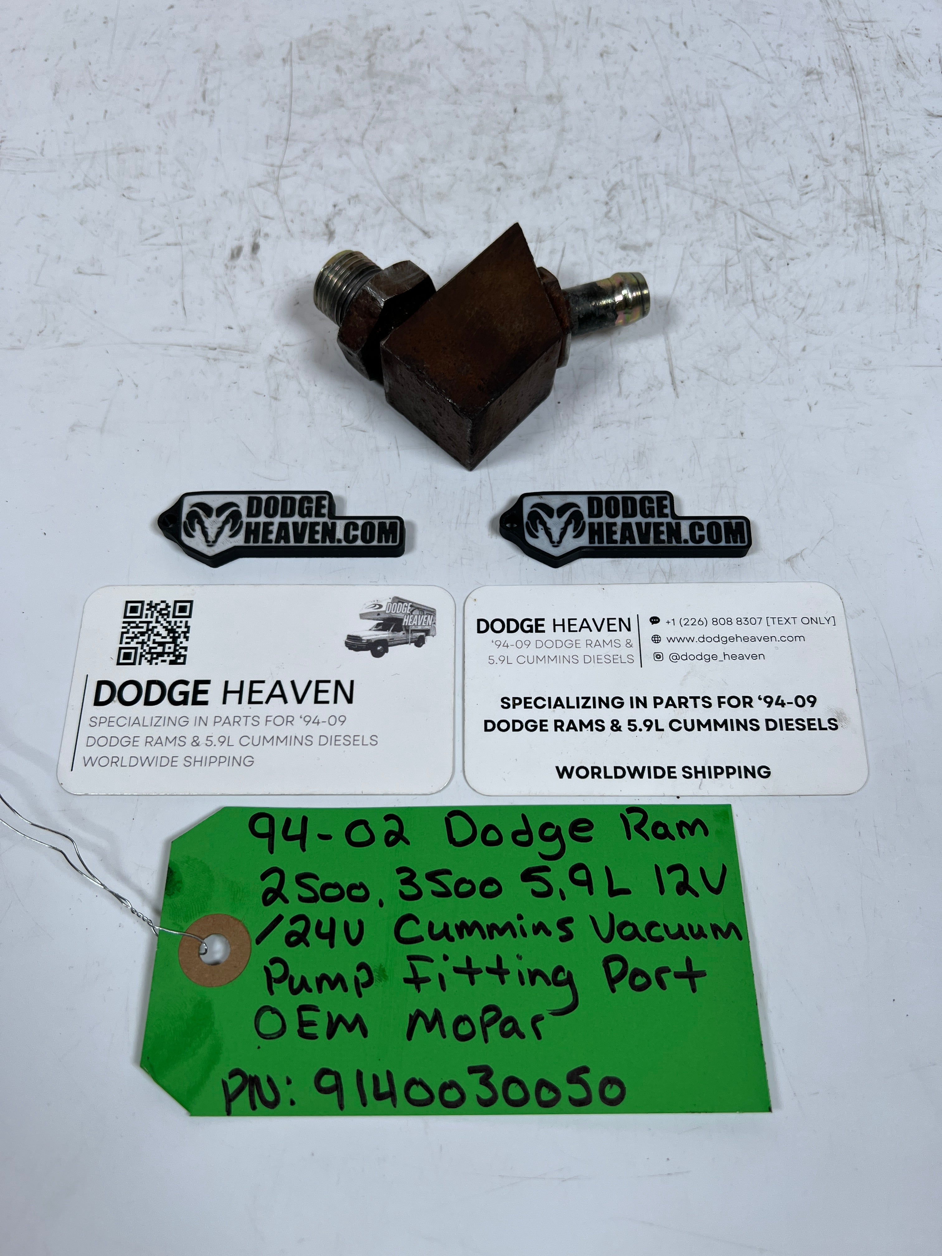 1994-2002 Dodge Ram 5.9L Cummins Vacuum Pump Fitting Port