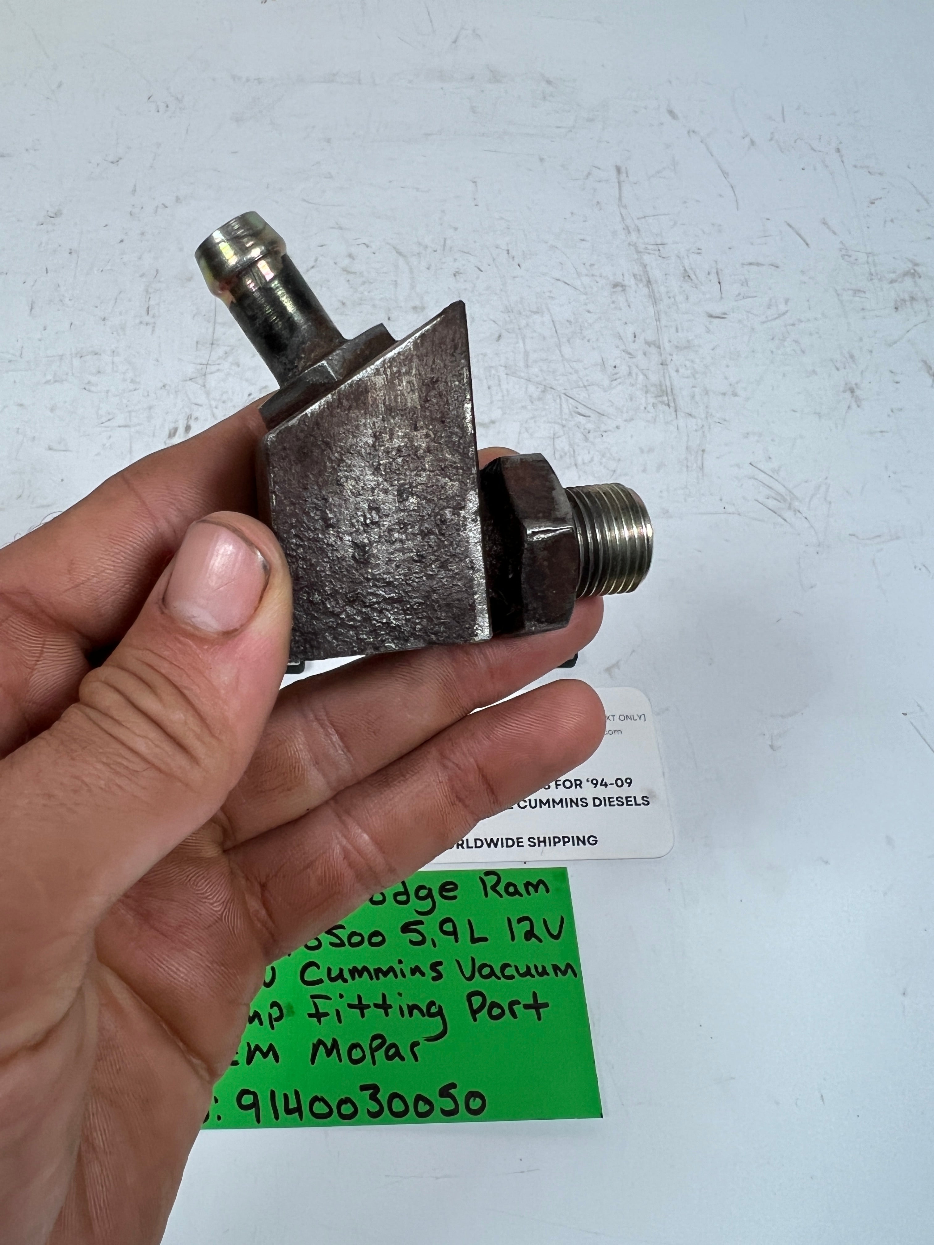 1994-2002 Dodge Ram 5.9L Cummins Vacuum Pump Fitting Port