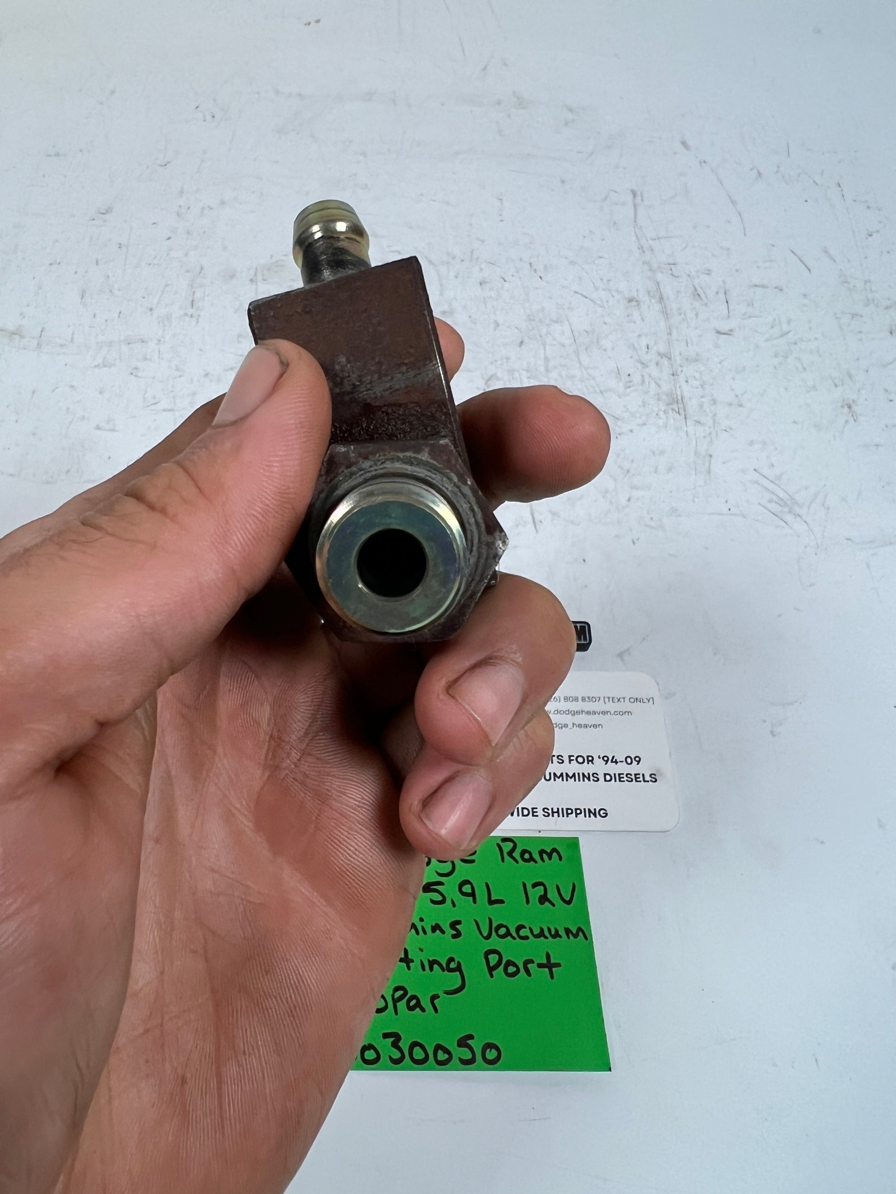 1994-2002 Dodge Ram 5.9L Cummins Vacuum Pump Fitting Port