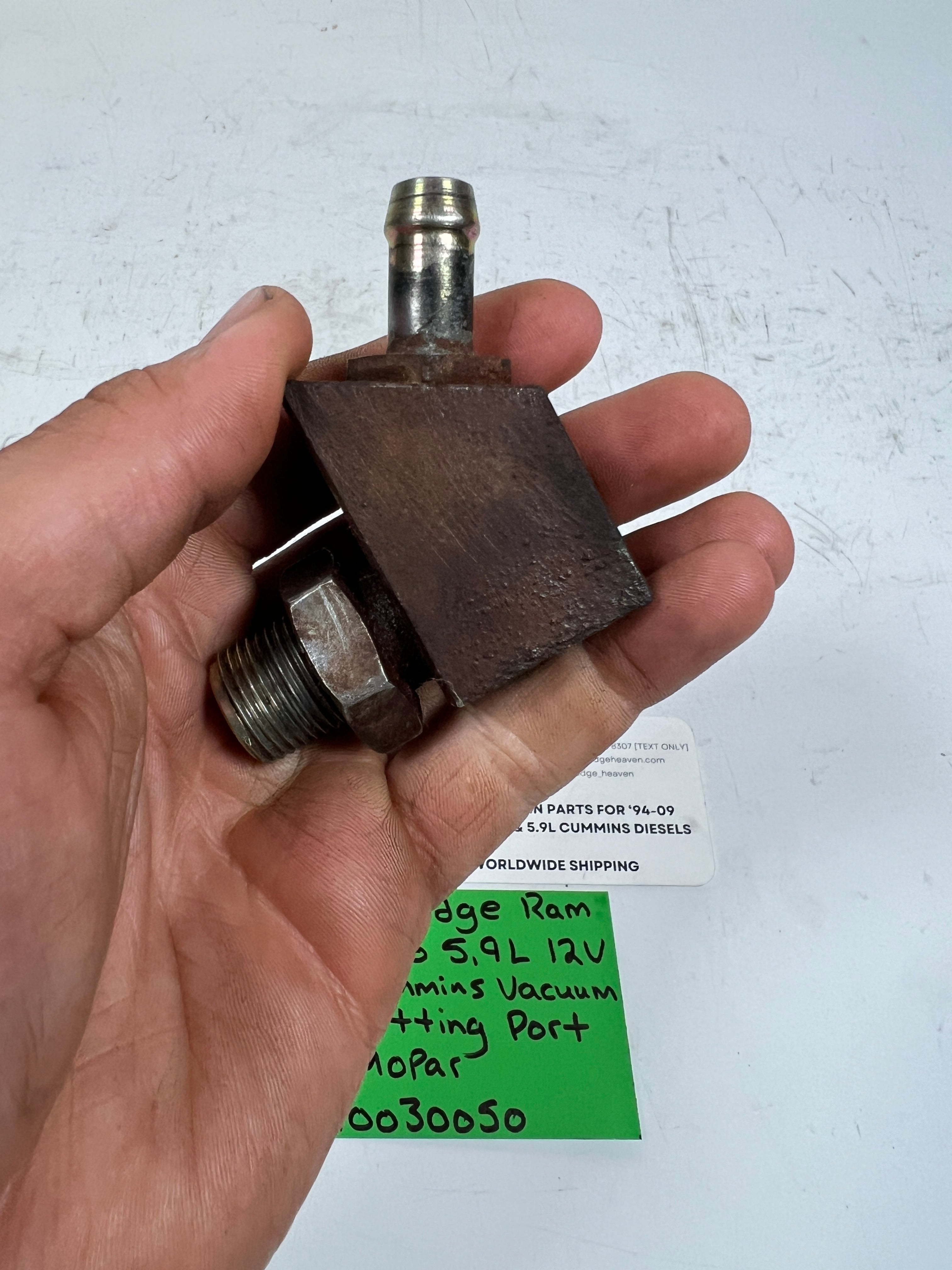 1994-2002 Dodge Ram 5.9L Cummins Vacuum Pump Fitting Port